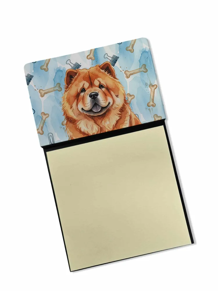 Red Chow Chow Coworker Watercolor Sticky Note Holder Refillable Dispenser Desk Accessory 3x3 Pad Gift photo 8