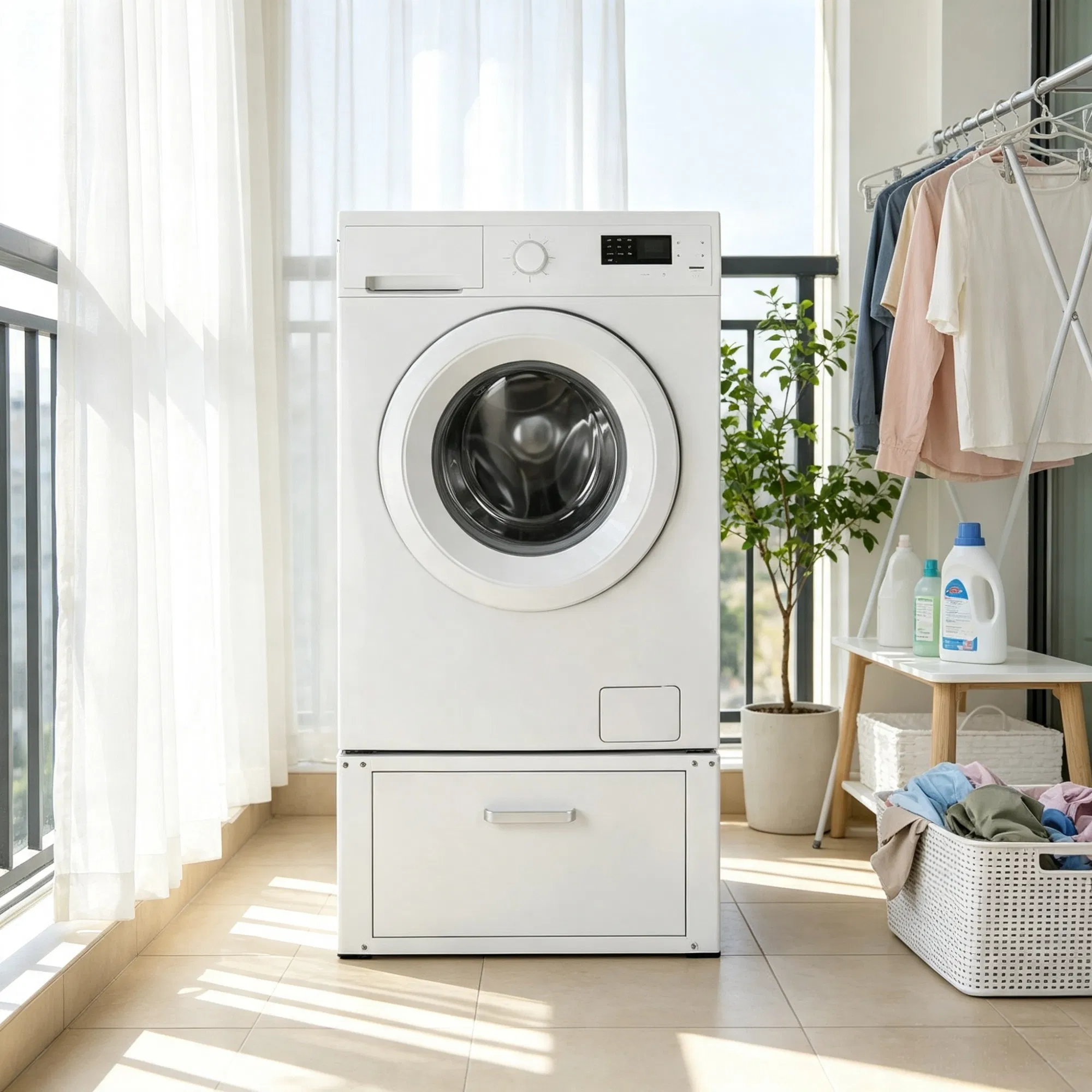 27" Wide Laundry Pedestal for Washer & Dryer, 14.4" Height 660 lbs Capacity Base Stand, Heavy Duty Universal Fit Platform with Drawer & Rich Accessories photo 1