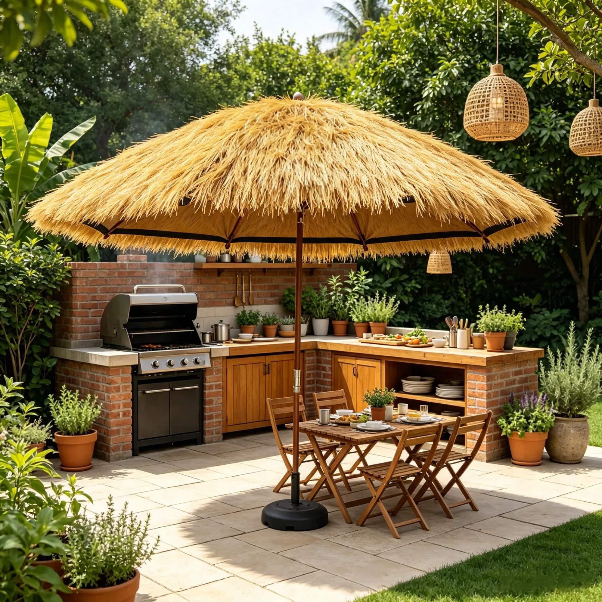Waterproof Artificial Thatch Roof Roll (1.3 x 3.9 ft) for Bar & Tropical Dcor(Only artificial thatched roof roll) photo 4