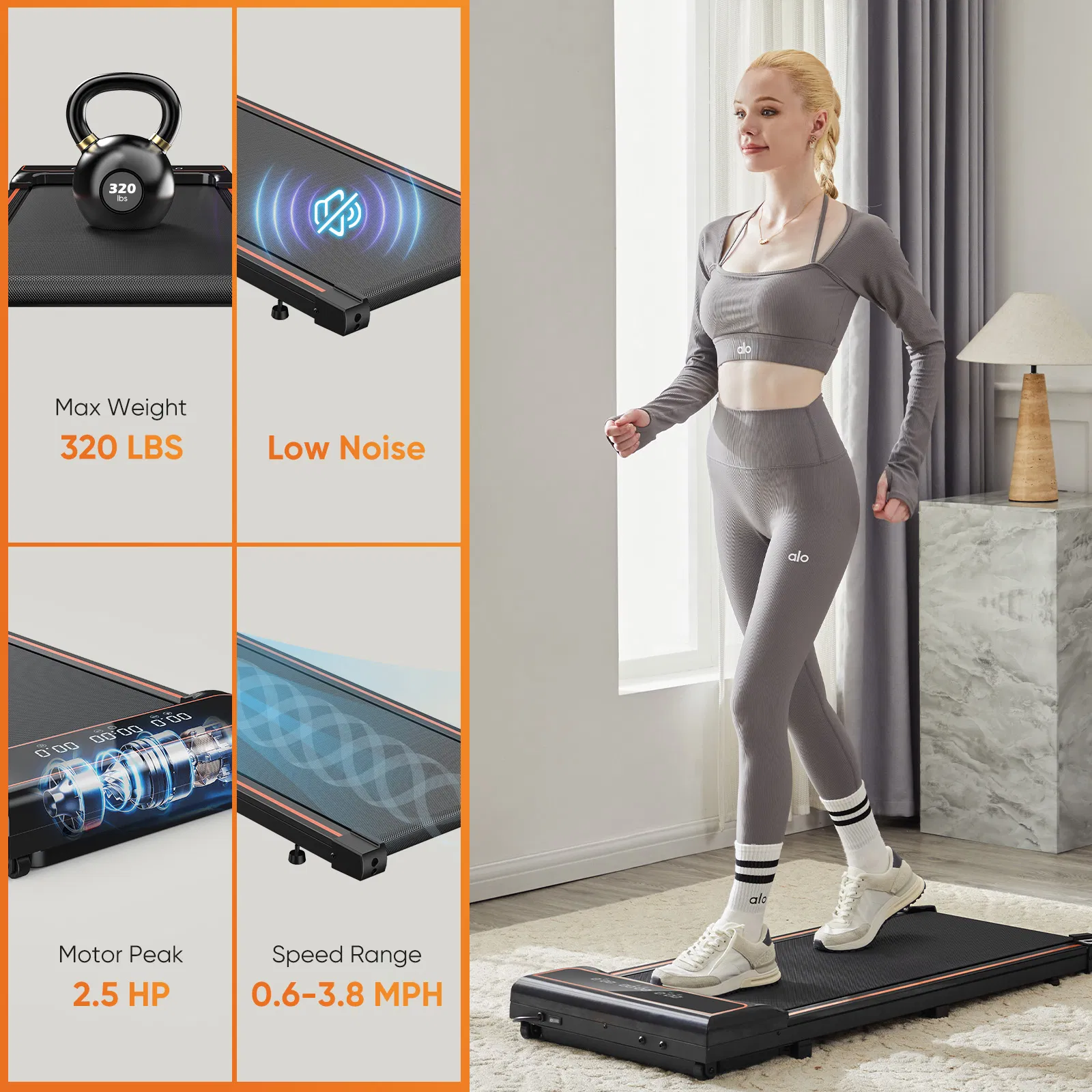 Walking Pad Treadmill – Compact & Portable Walking Pad, Quiet Operation, Adjustable Speed Settings photo 5