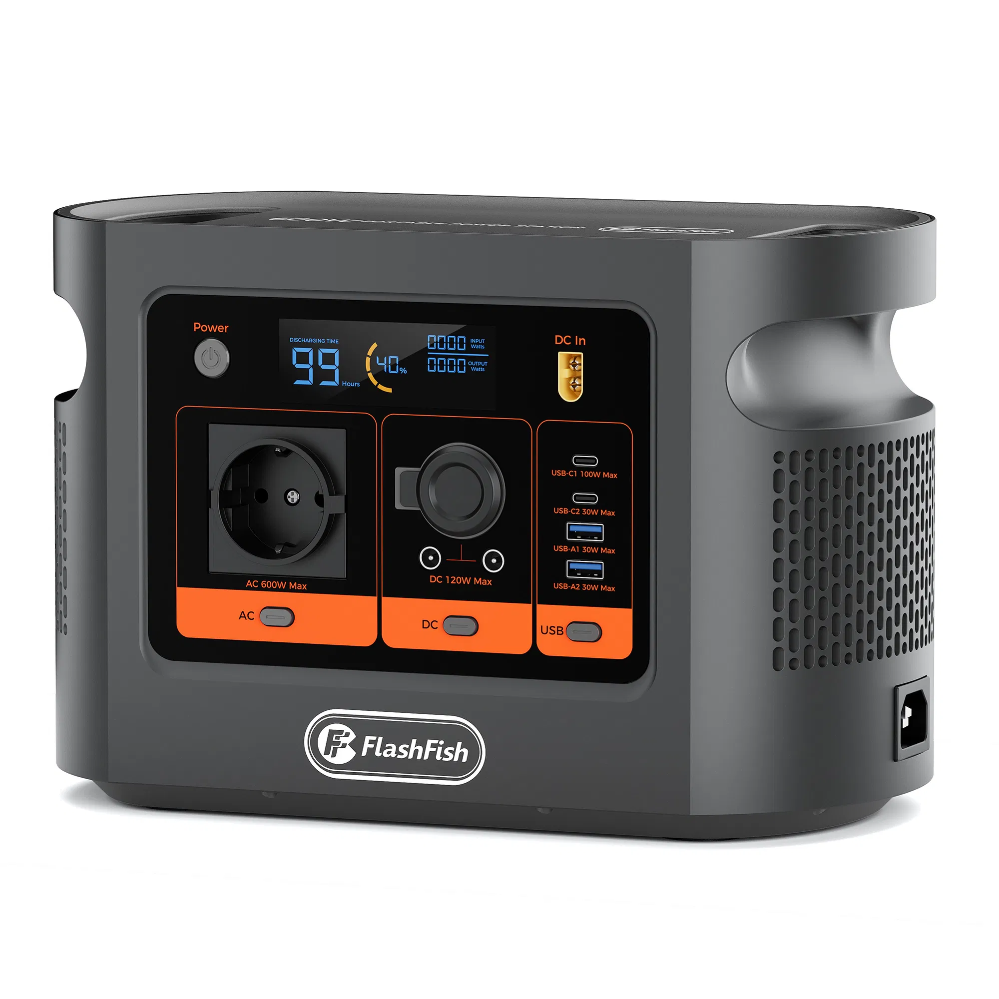 600W | 384Wh (1200W Surge) LiFePO4 Portable Solar Generator Power Station Safety Battery Pack, LED Light | 250W Fast Charging | Smart Display | Smart Temperature Control, Suitable for Home, Camping photo 2