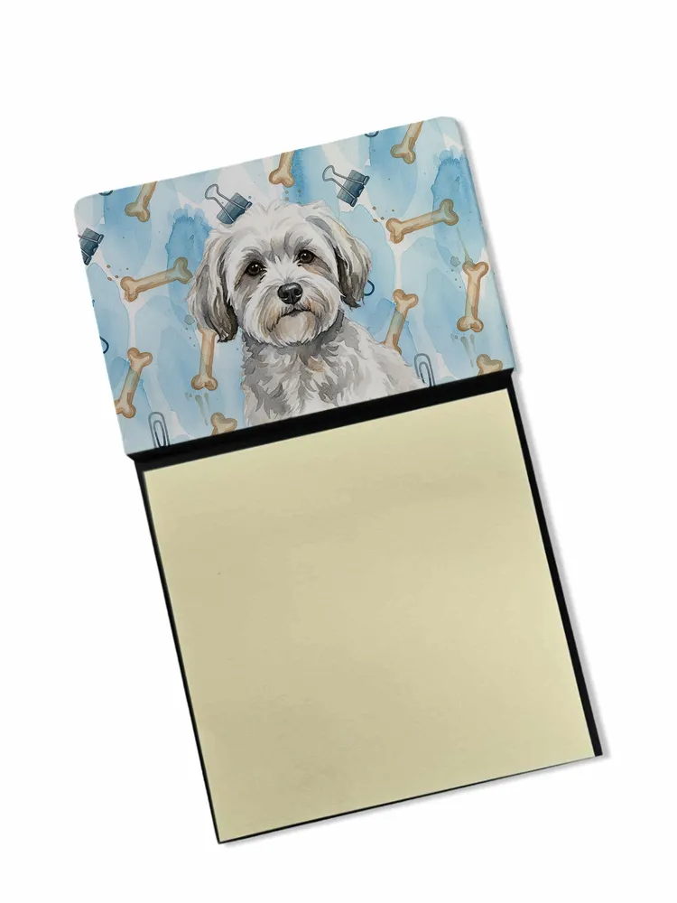 White with Gray Coton de Tulear Coworker Watercolor Sticky Note Holder Refillable Dispenser Desk Accessory 3x3 Pad Gift photo 8