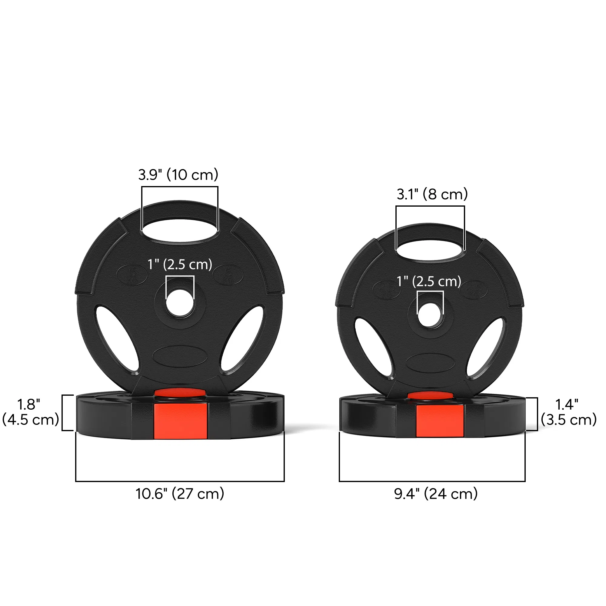 1-Inch Weight Plates, Barbell Weights Set for Weightlifting and Strength Training, 2 x 11lbs + 2 x 5.5lbs photo 6