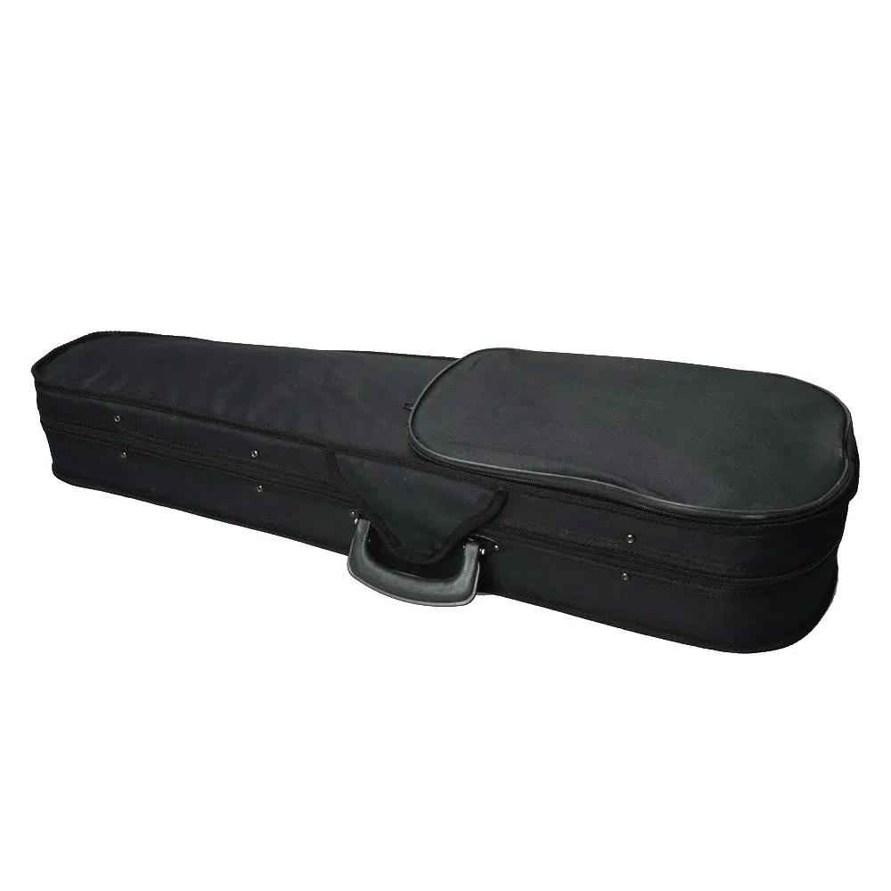 Durable Cloth Fluff Triangle Shape Case with Beige Lining for 4/4 Violin Black photo 1