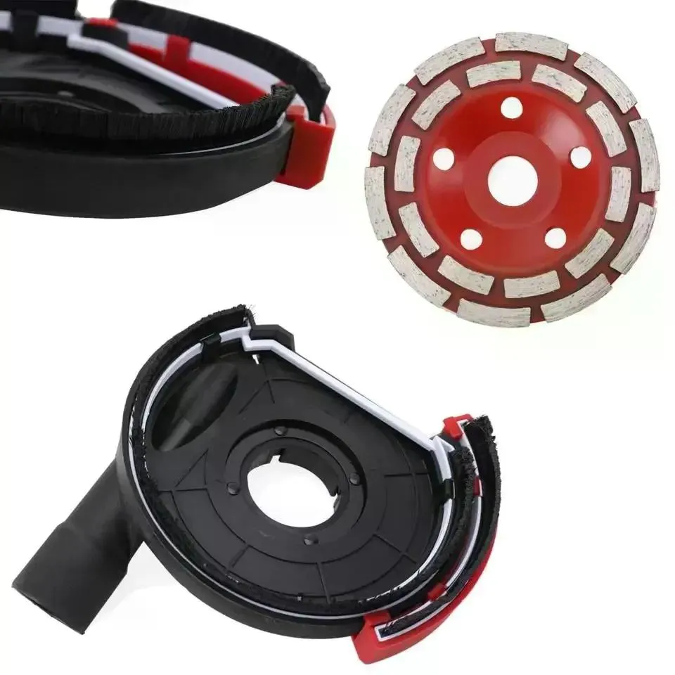 2x 125mm Premium Screed Concrete Diamond Grinding Disc + Dust Extraction Hood for Angle Grinder (Double-Row Diamond Segments, Dust-Free Operation, Multi-Scene Application) photo 8