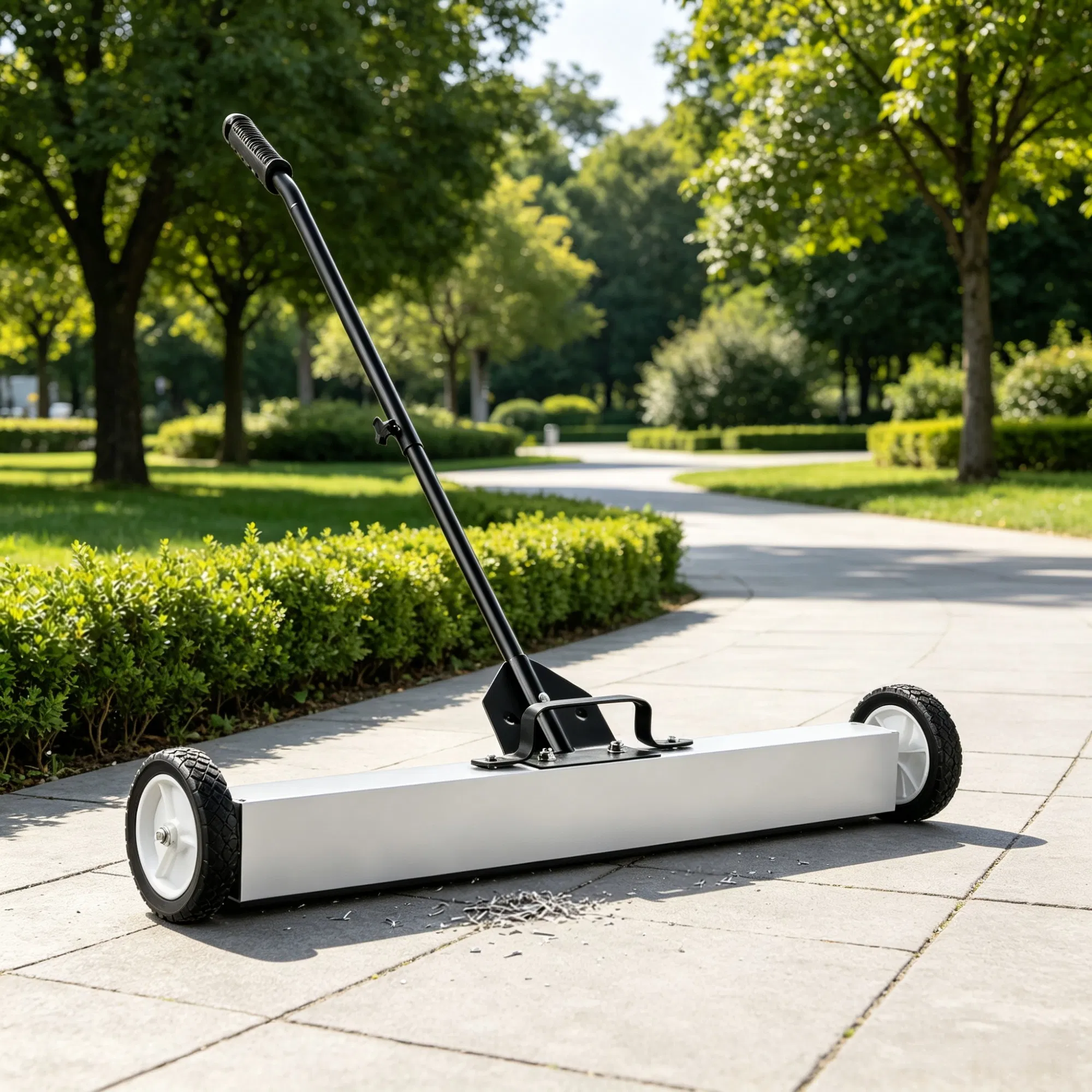 36-Inch Magnetic Sweeper with Wheels, 55 lbs Telescoping Pickup Tool for Nails & Screws in Garage & Yard photo 2