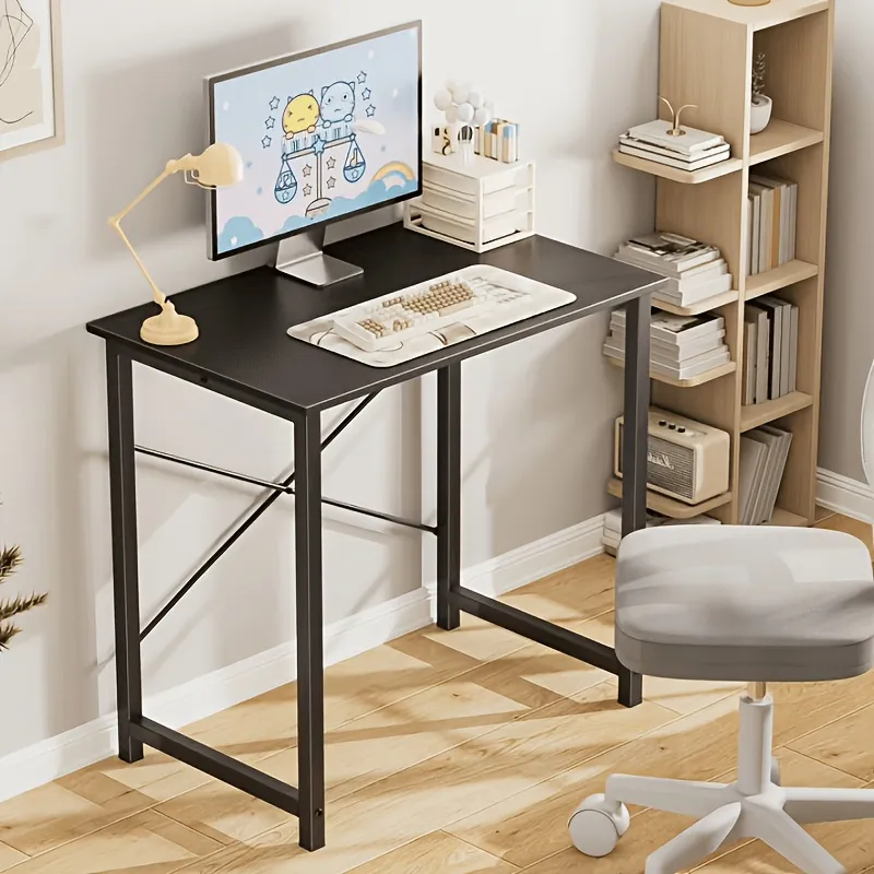 31IN Computer Desk for Home Office, Modern Study Work Table Simple Style for Bedroom, Writing Desks with X-Shaped Reinforcement photo 2