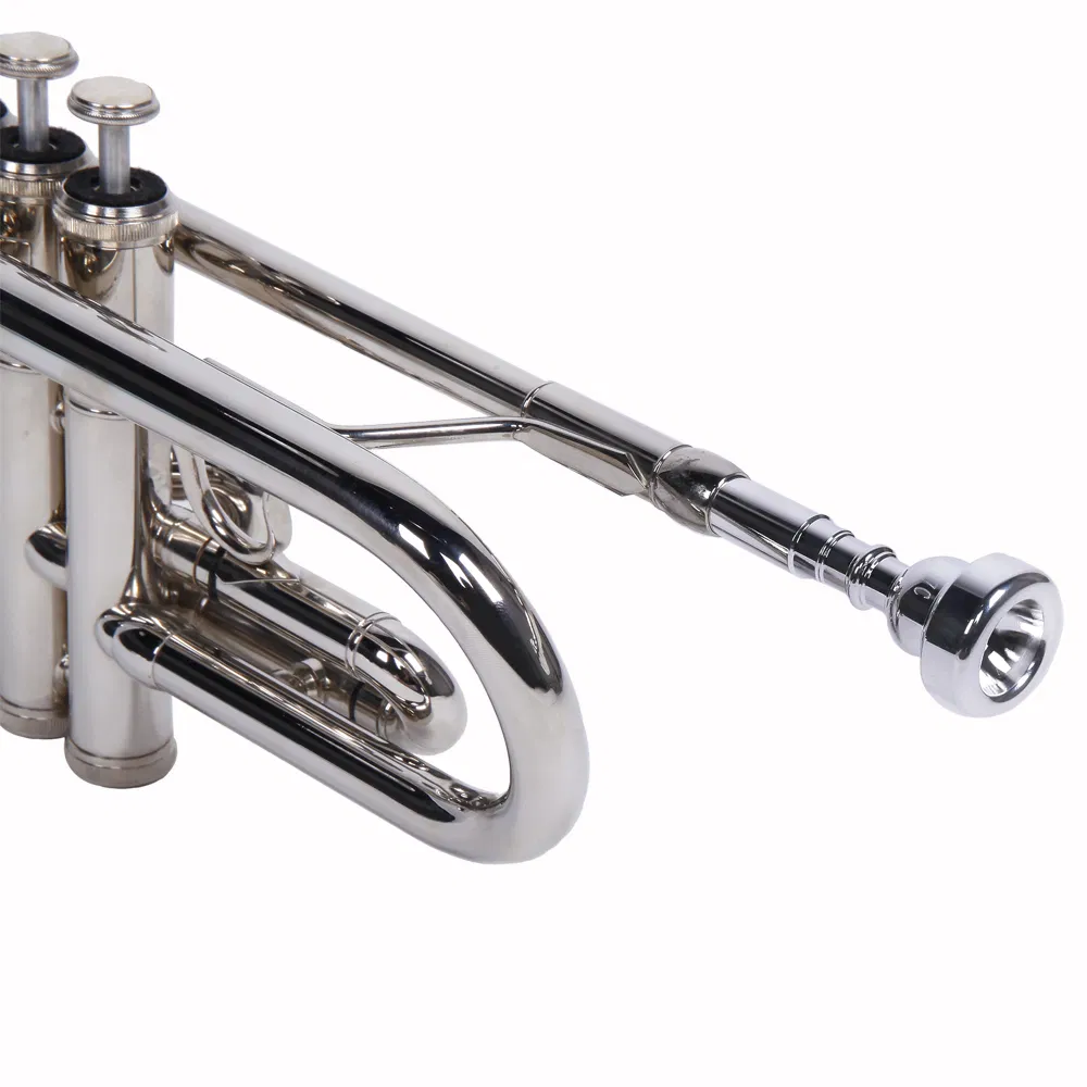 Nickelplated Drop B Adjustable Trumpet Gloves Set Silver photo 4