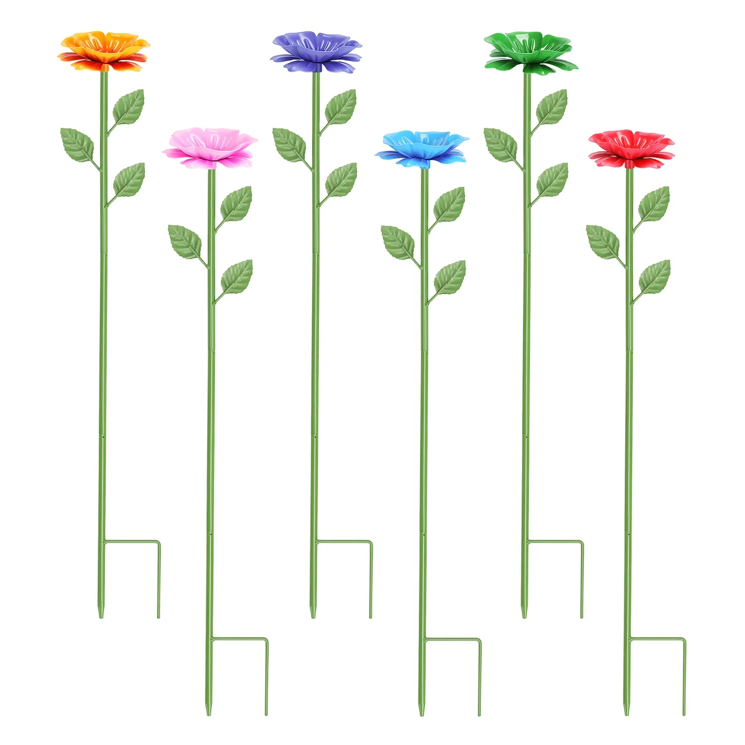 6Pack Metal Bee Watering Stations, Anti-Drowning Bee Butterfly Feeders Pollinator Stakes with Artificial Flowers for Outdoor Garden Courtyard Decor photo 8