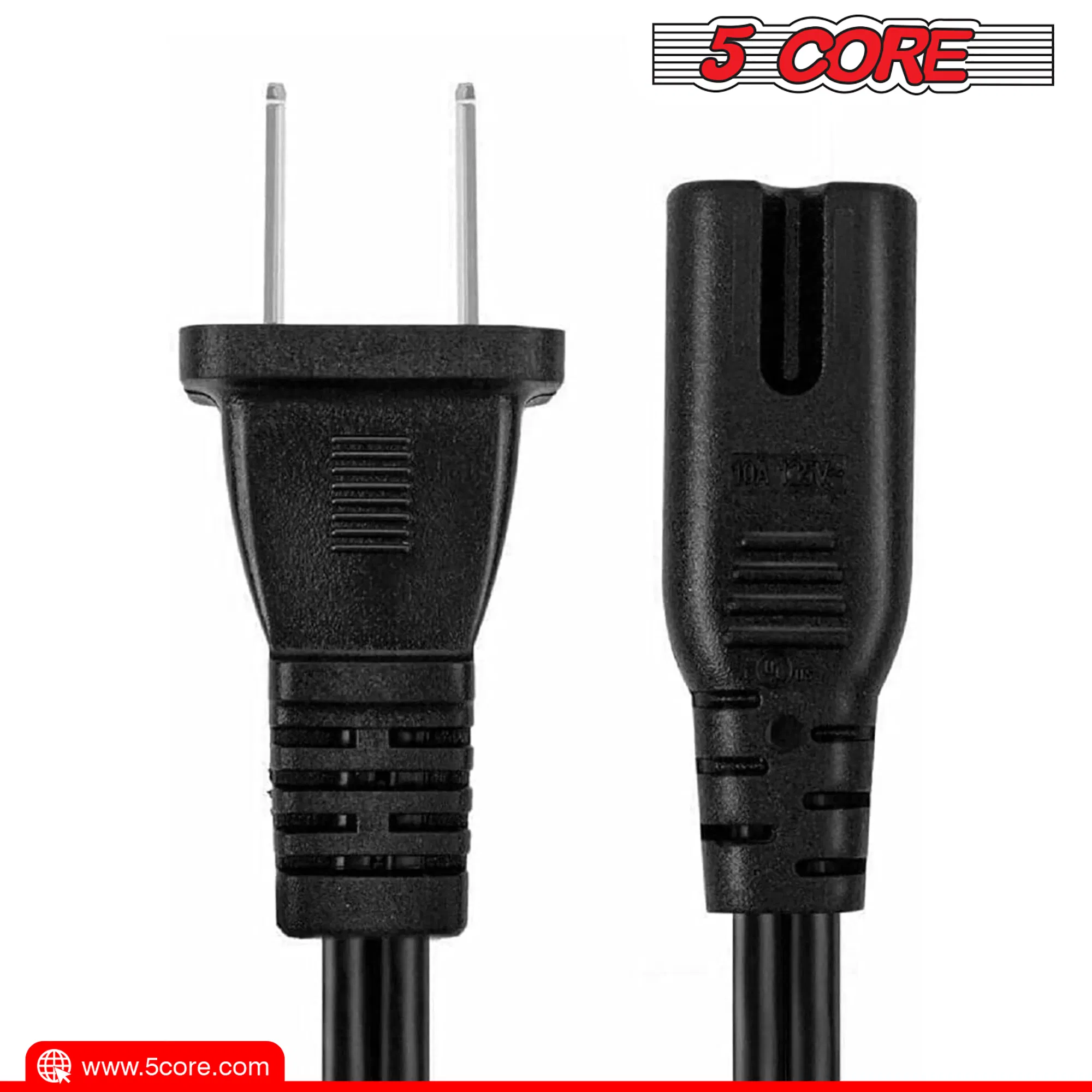 5 Core AC Power Cord 12 Ft ? 2 Prong US Male to Female Extension Adapter ? 16AWG/2C 125V 13A 1/2/5 Pc - PP 1002 photo 6