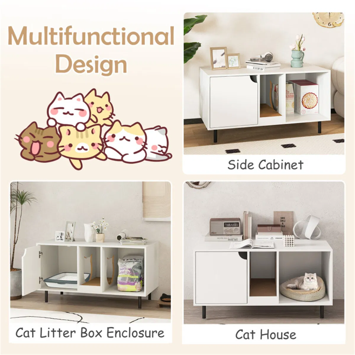 White Cat Litter Box Enclosure photo 7