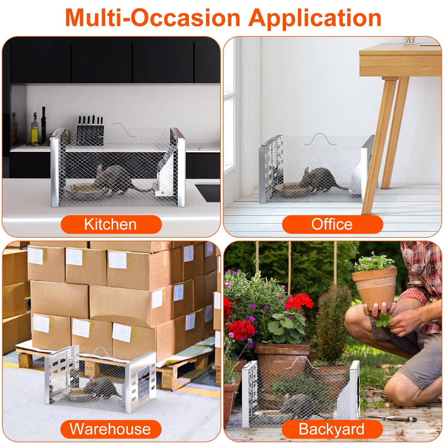 2Pcs Humane Rat Trap Catch and Release Live Mouse Cage Traps with Automatic Continuous Cycle Trapping for Chipmunk Rodent Mouse Small Animals photo 8