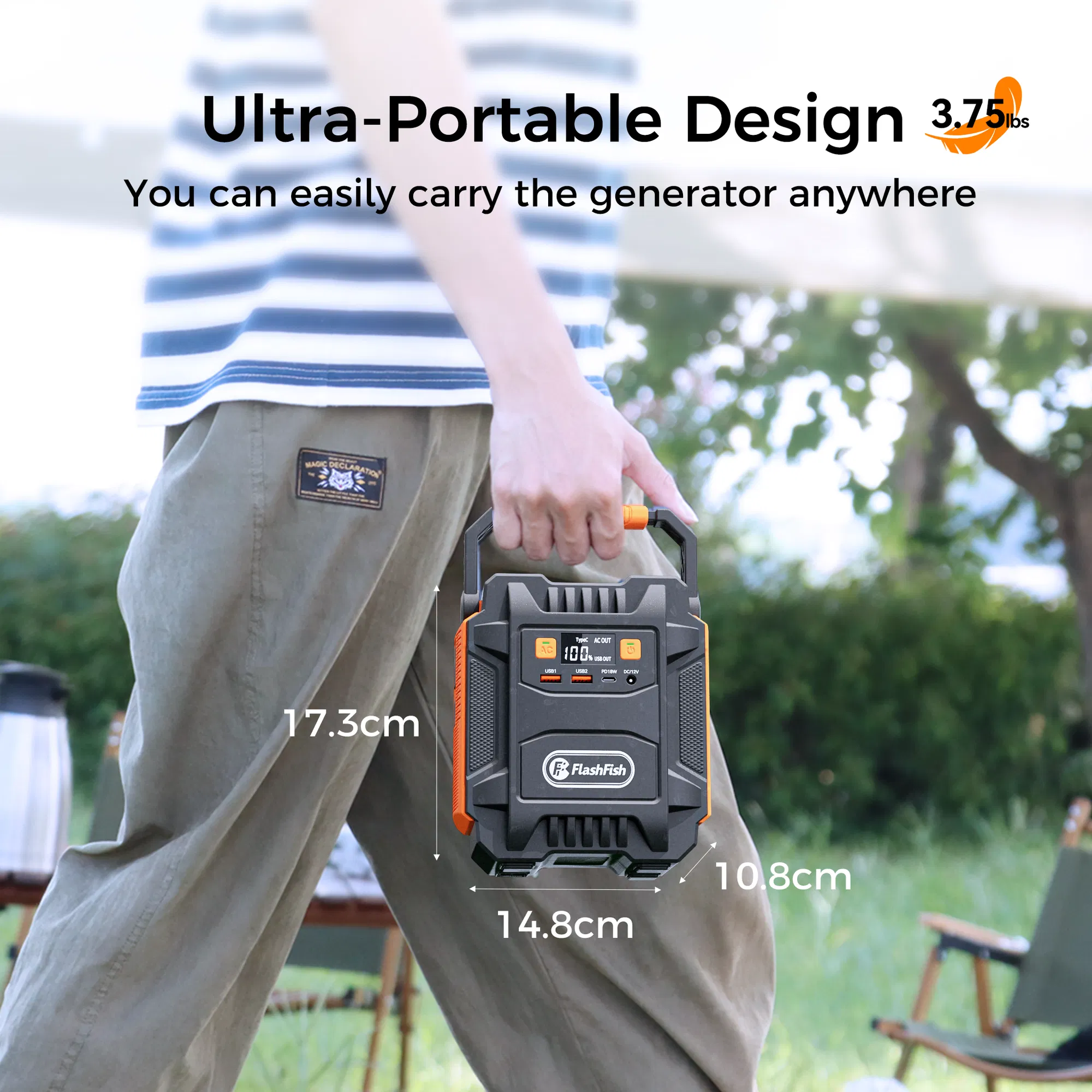 200W (Peak 400W) Portable Power Station with 60W Solar Panel,Power Backup Lithium Battery 172.8Wh Power Supply withAC Outlet DC Port USB QC3.0 Solar Portable Generator for Gift Home Outdoor Camping photo 3