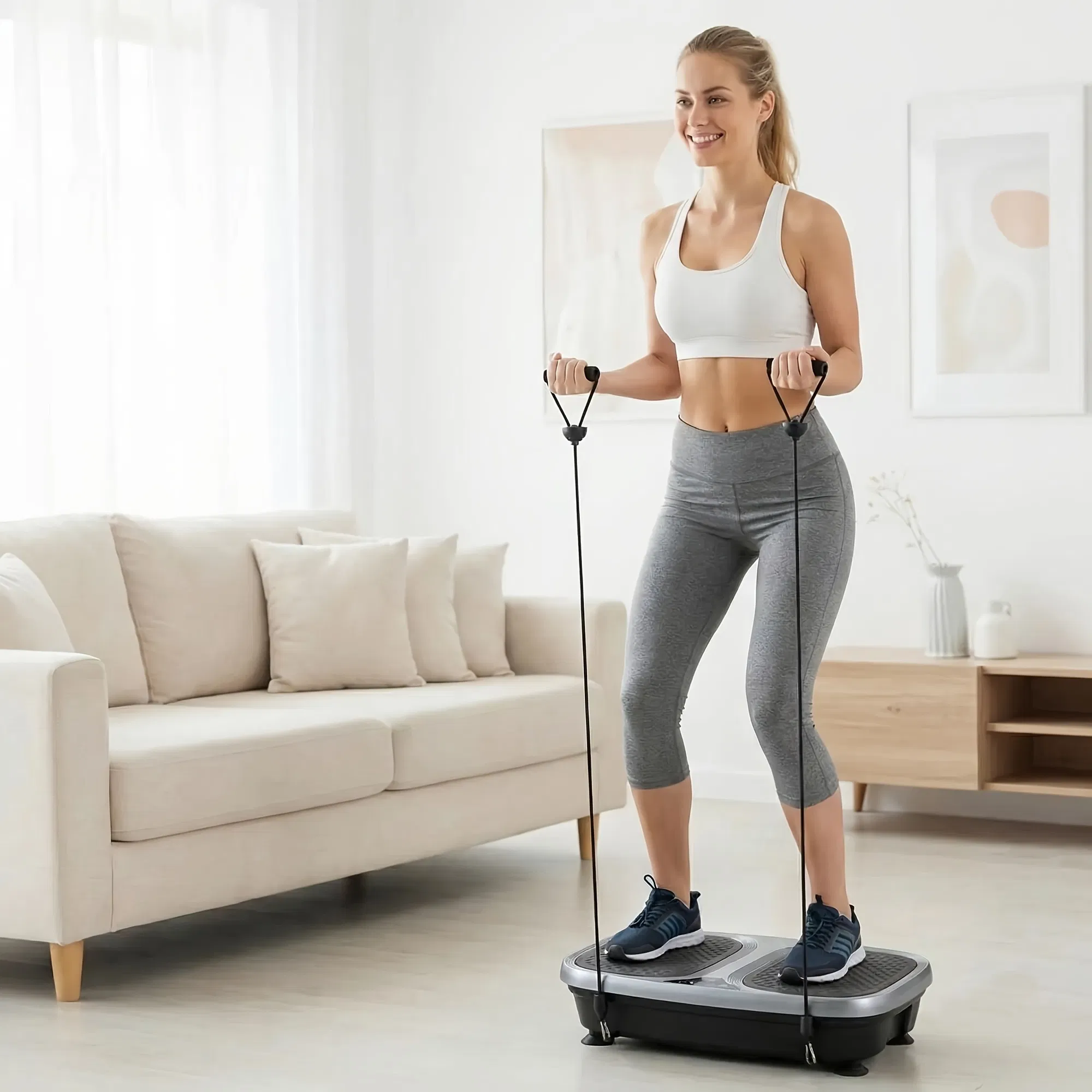 Vibration Plate Exercise Machine for Home Gym, Whole Body Workout Fitness Platform for Weight Loss, Balance Training photo 6