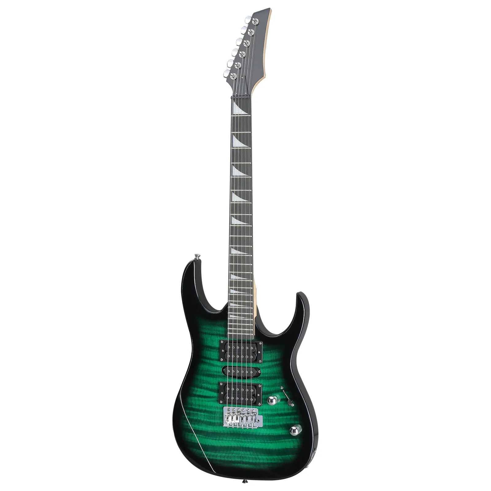170 Model 39in Electric Guitar HSH Pickups Black complete starter kit suit for Hard Rock Tiger-striped Green photo 6