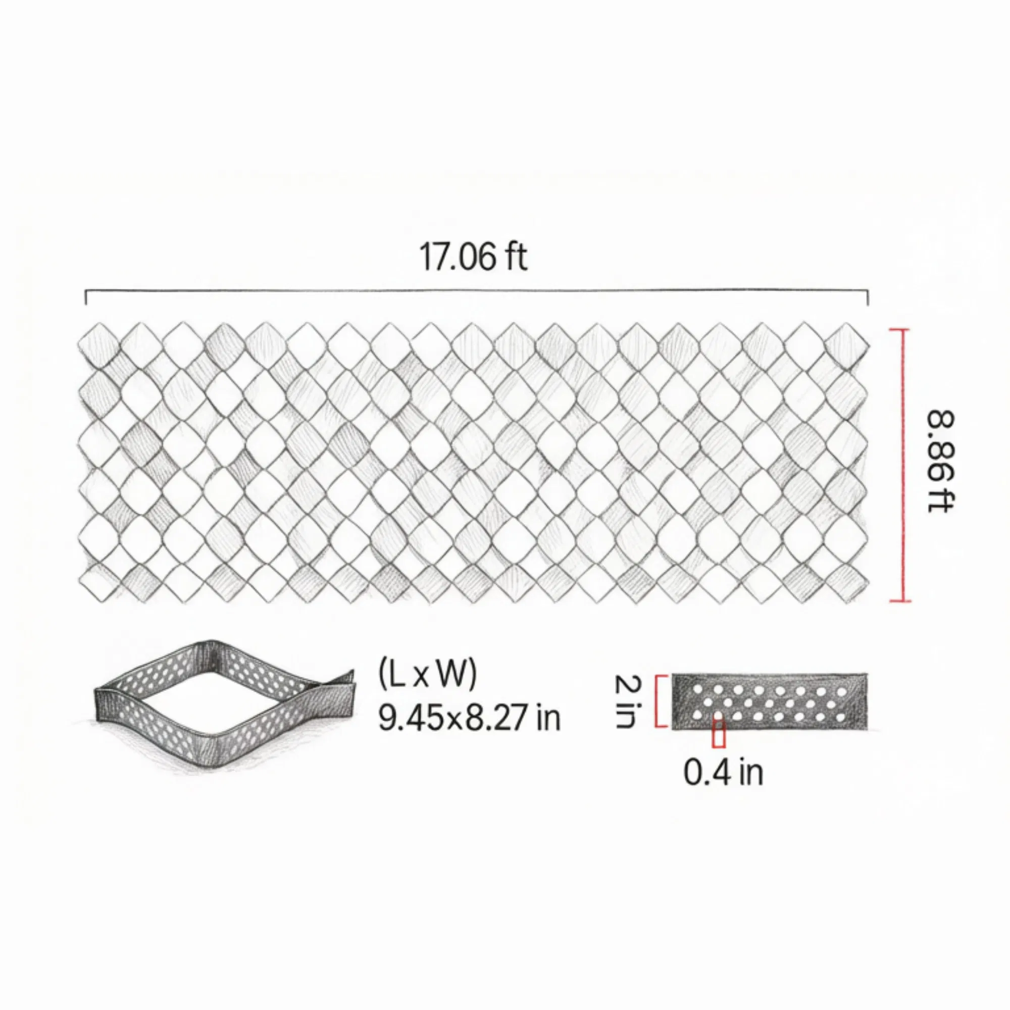 17.06 x 8.86 FT Gravel Grid, Permeable Geo Grid Driveway Stabilizer for Garden, Patio & RV Parking photo 7