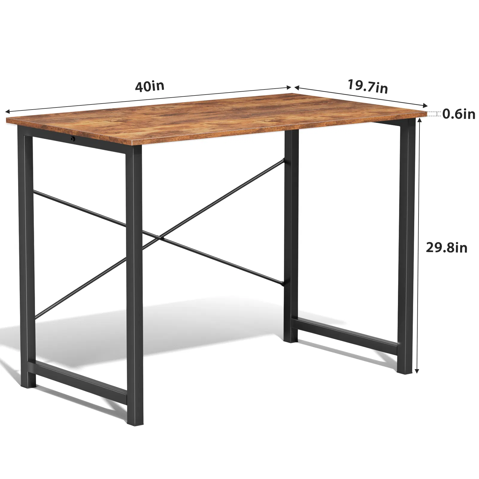 Computer Desk for Home Office, Modern Study Work Table Simple Style for Bedroom, Writing Desks with X-Shaped Reinforcement photo 2