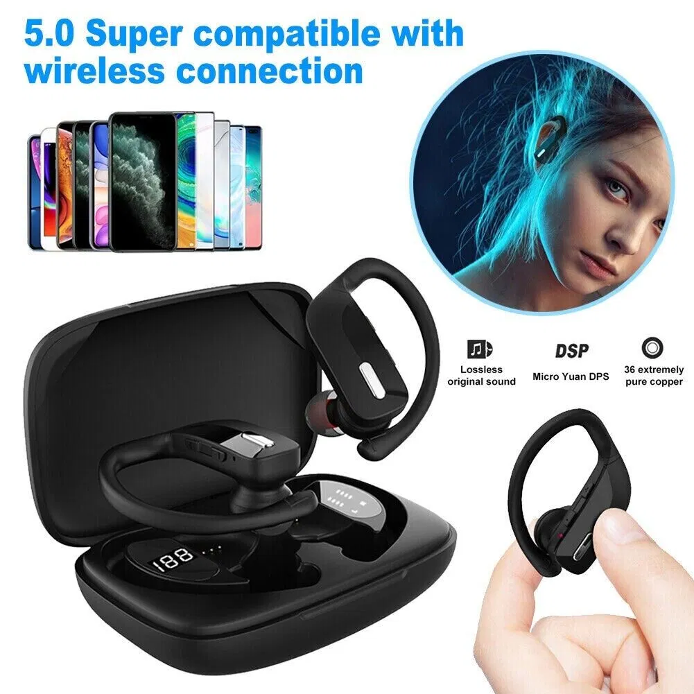 Bluetooth Headset TWS 5.0 Wireless Earphones Earbuds Headphones Stereo Ear Hook photo 6