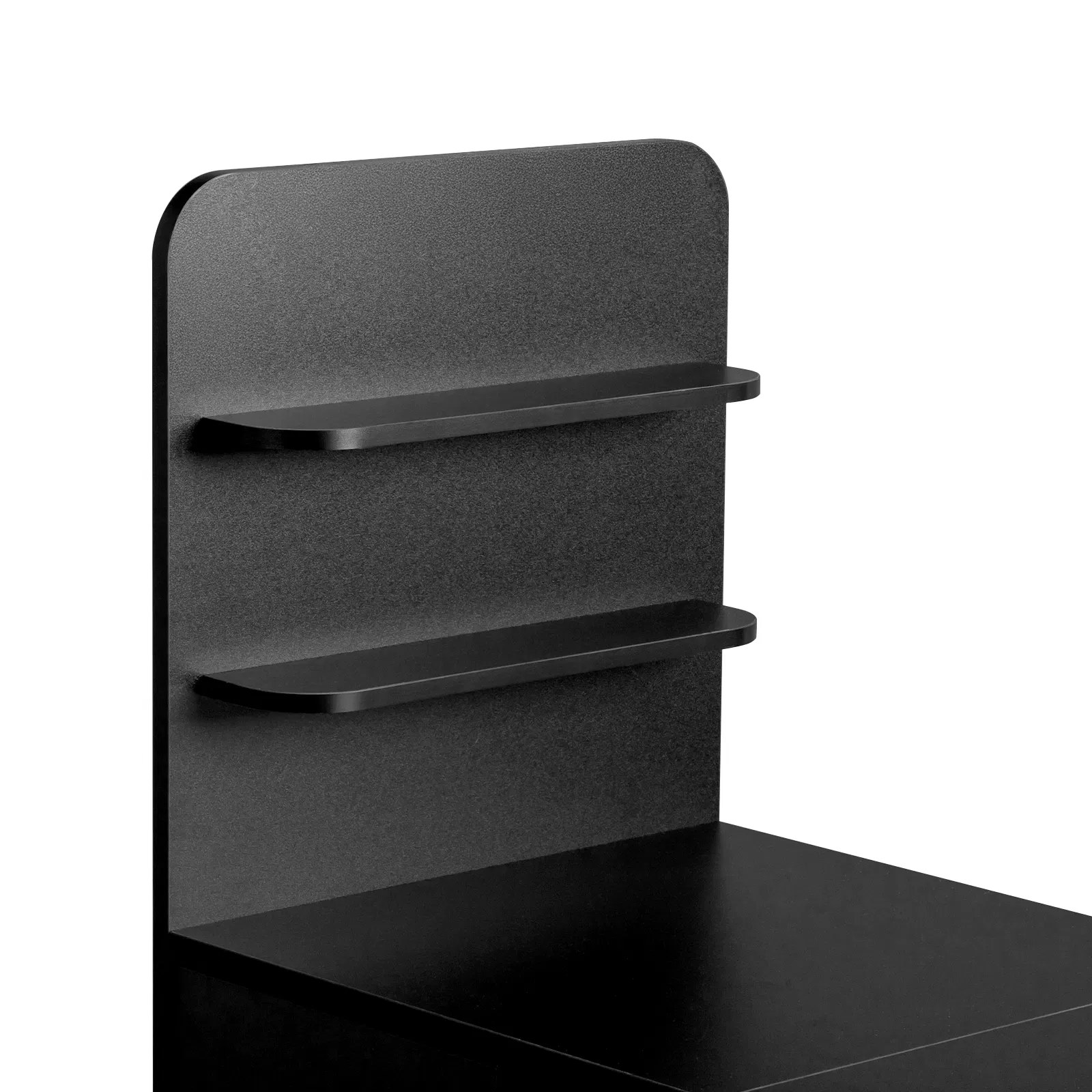 Black MDF Folding Nail Desk with 2 Drawers, Cabinet Door & Storage Shelf photo 4