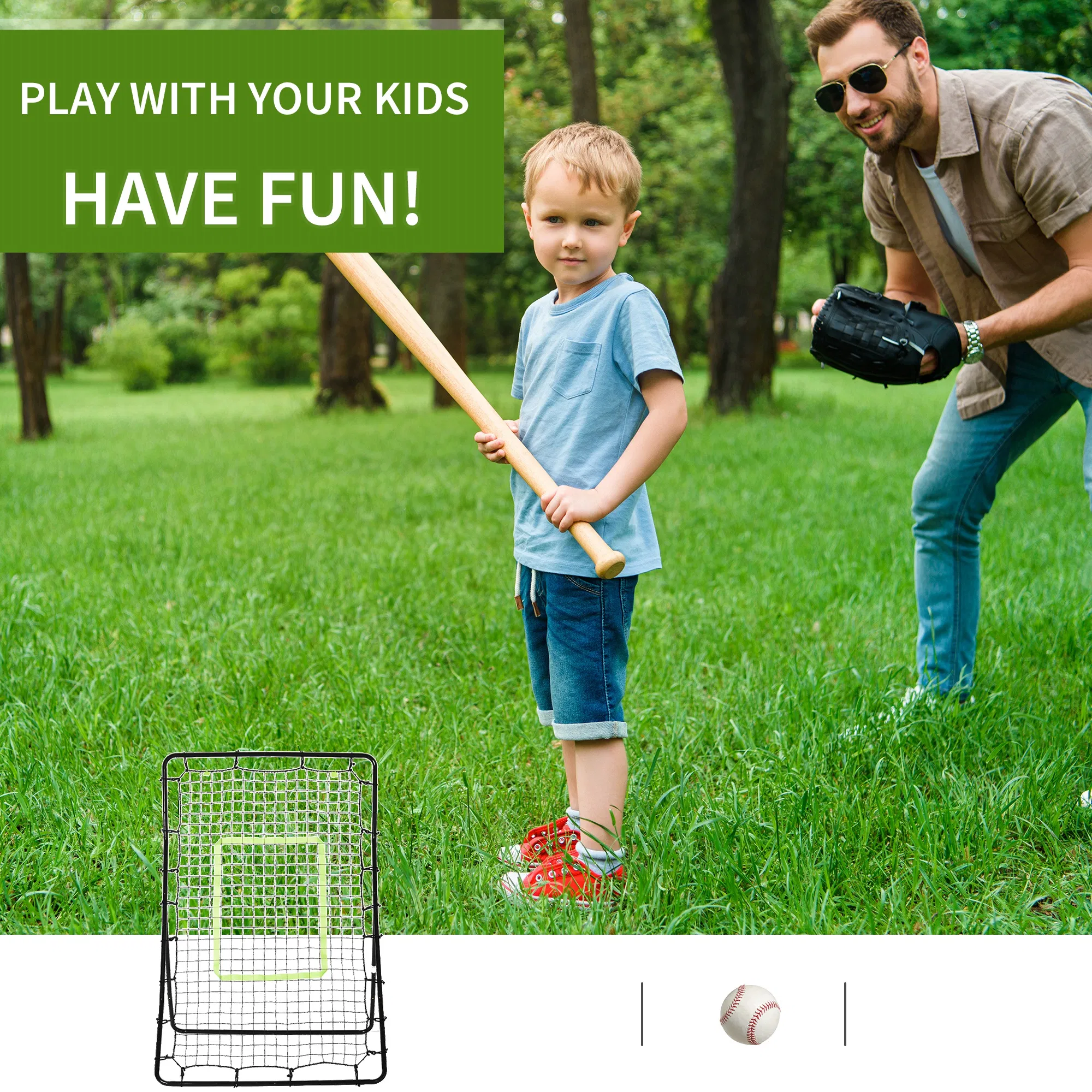 4 x 5.7ft Volleyball Rebounder Net with Strike Zone, Baseball Lacrosse Training Net for Pitching and Fielding photo 6