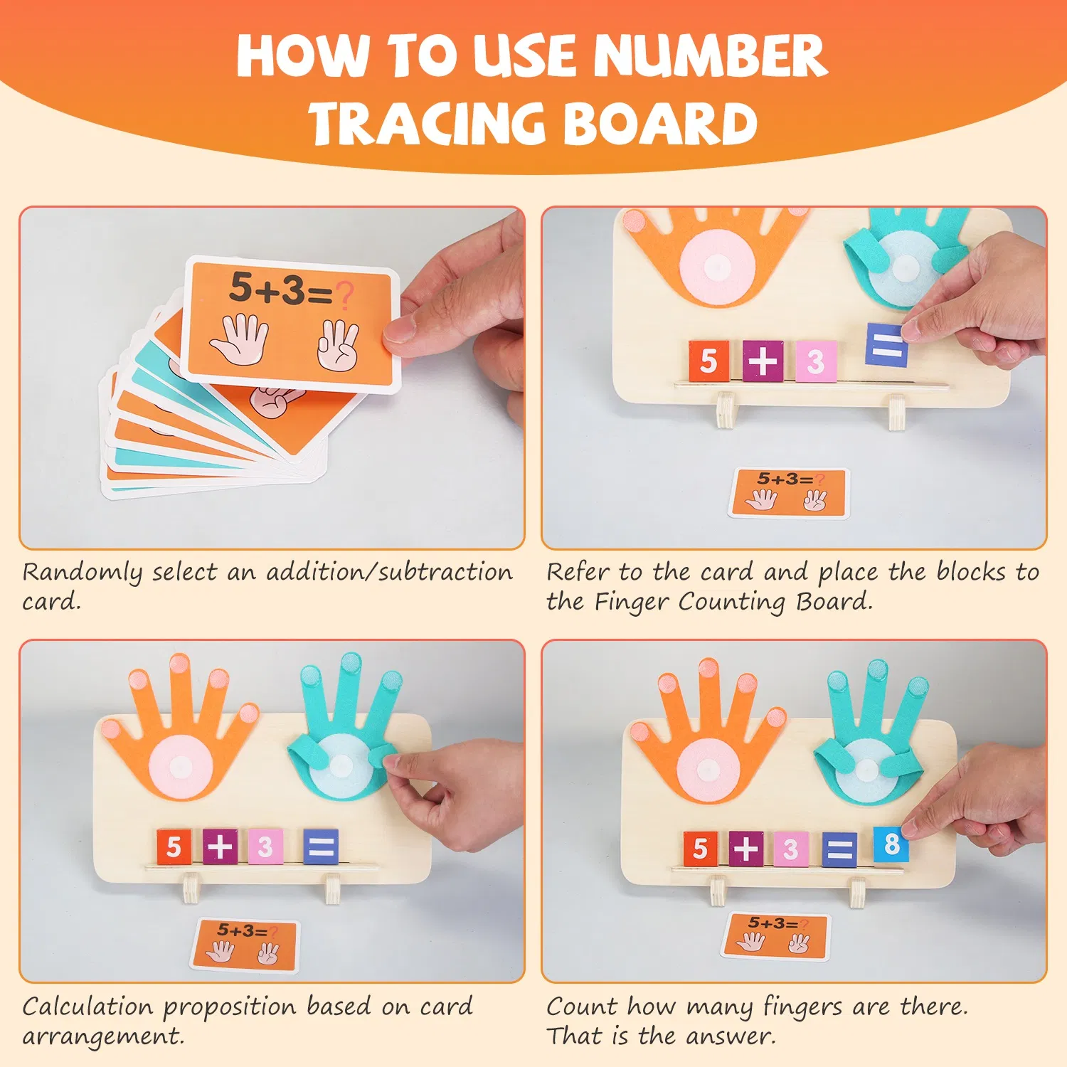 Talking Flash Cards and Finger Counting Math Board Interactive Learning Toys for Kids Aged 3+ Number Alphabet Words Song Learning photo 3