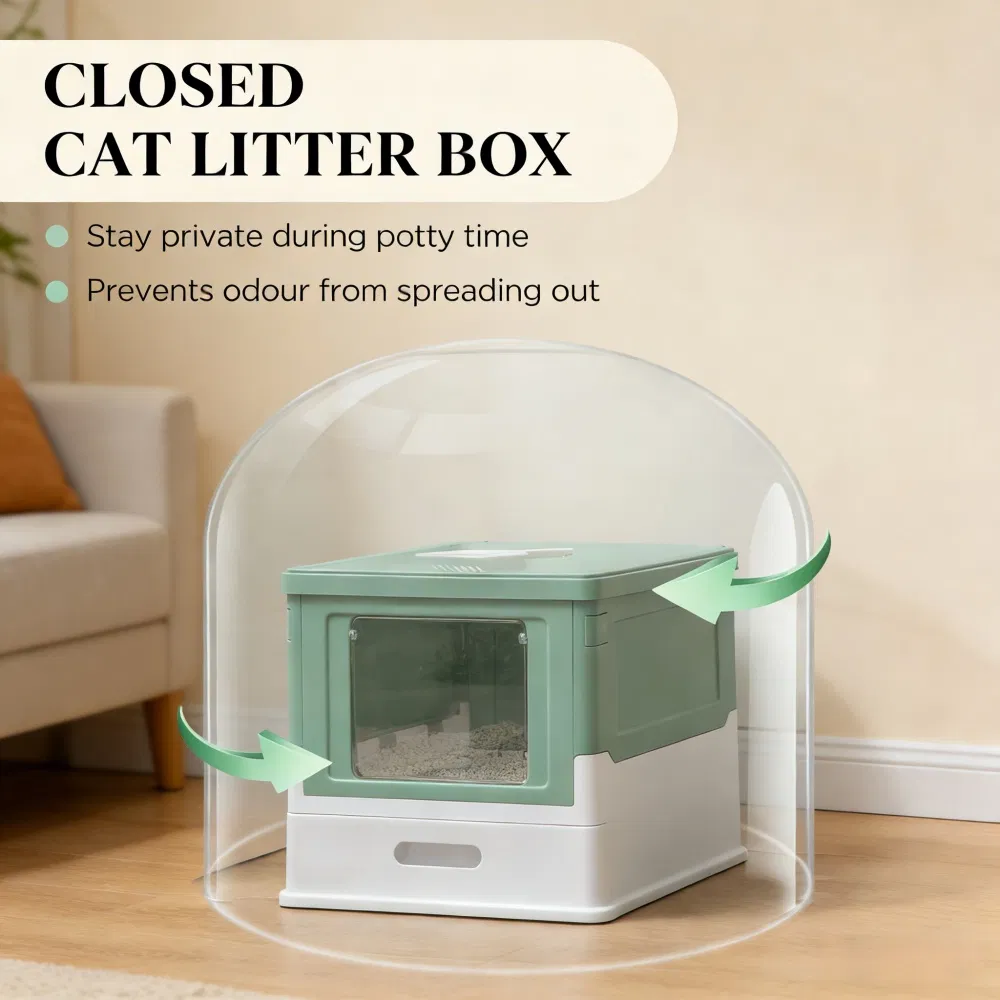 Stainless Steel Enclosed Litter Box for Cats photo 7