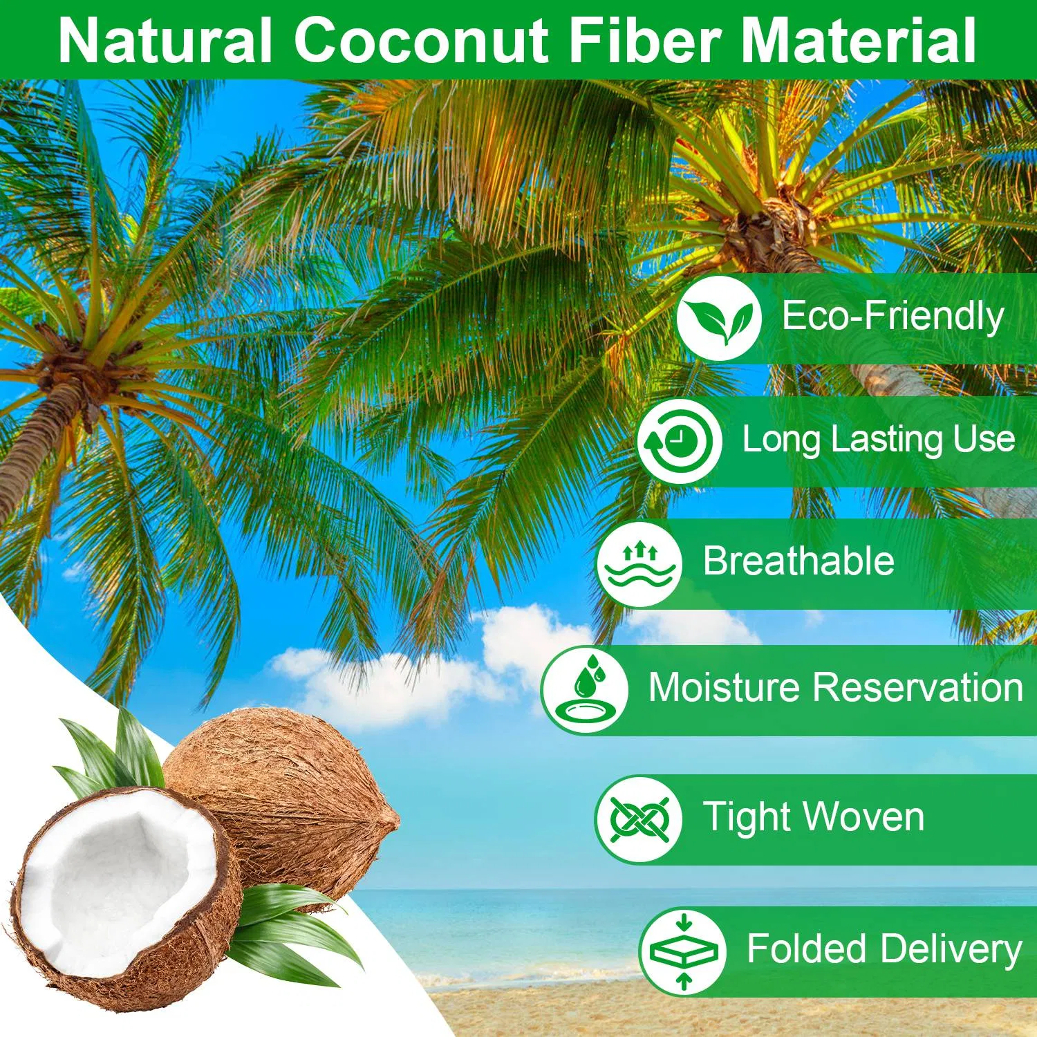Coconut Fiber Window Box Liners, 24/30/36 Inch Trough Coco Liners for Wire Window Baskets, Woven Coir Planter Add for Balcony, Garden, Indoor & Outdoor Planting photo 2