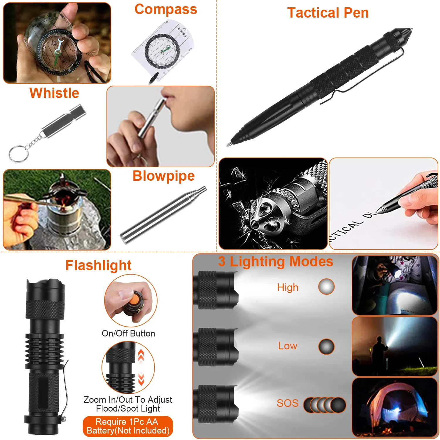 125Pcs Survival Kits Professional Emergency Survival Gear Tactical First Aid Kit Supplies for Outdoor Adventure Camping Hiking Hunting photo 7