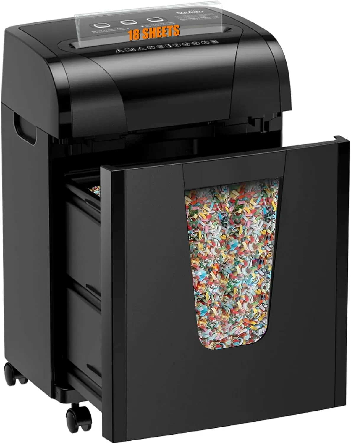Paper Shredder, 18-Sheet Cross Cut Level P-4, Shred Paper/Credit Card/CD, with Large Pull Out Bin, Add Auto Jam Proof System Shredder for Home&Office(Shipment from FBA) photo 1