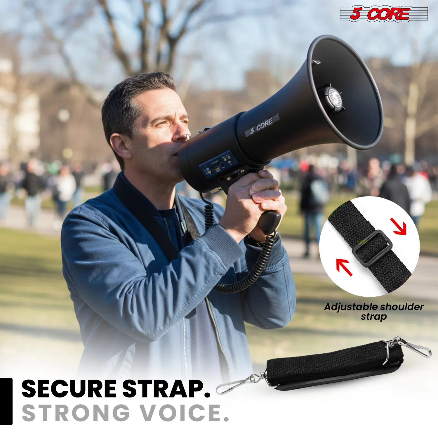 5 Core Megaphone Speaker 100/50W Loud Rechargeable/ Battery Power Bullhorn photo 3