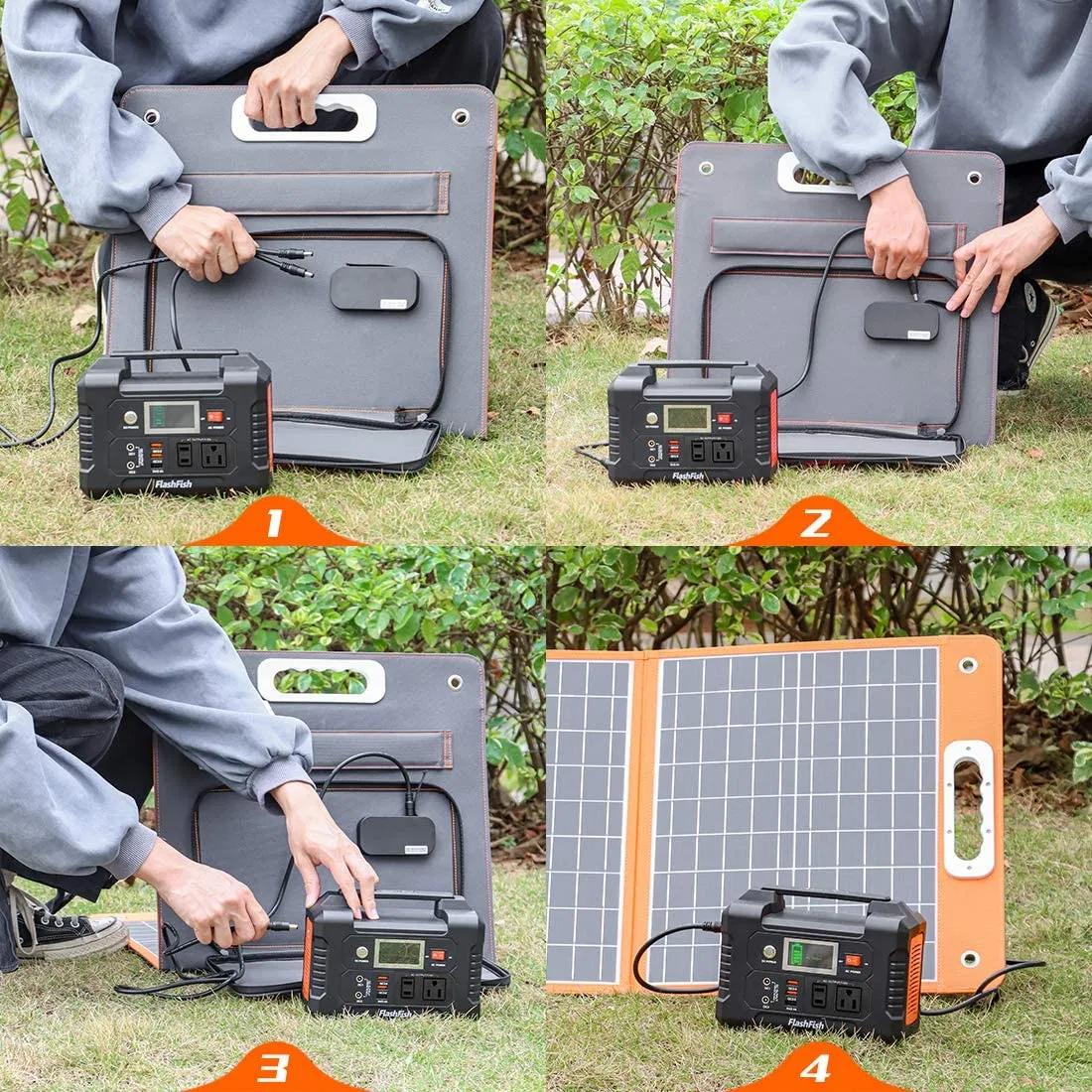 200W Portable Power Station, FlashFish 40800mAh Solar Generator with 110V AC Outlet/2 DC Ports/3 USB Ports, USB-C/QC3.0 for Phones, Tablets On Camping Van RV Road Trip photo 3