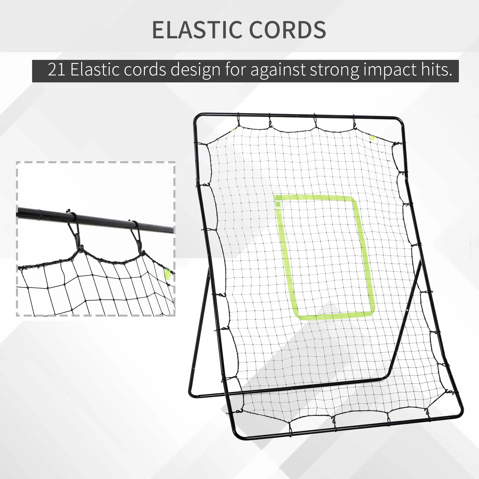 4 x 5.7ft Volleyball Rebounder Net with Strike Zone, Baseball Lacrosse Training Net for Pitching and Fielding photo 4