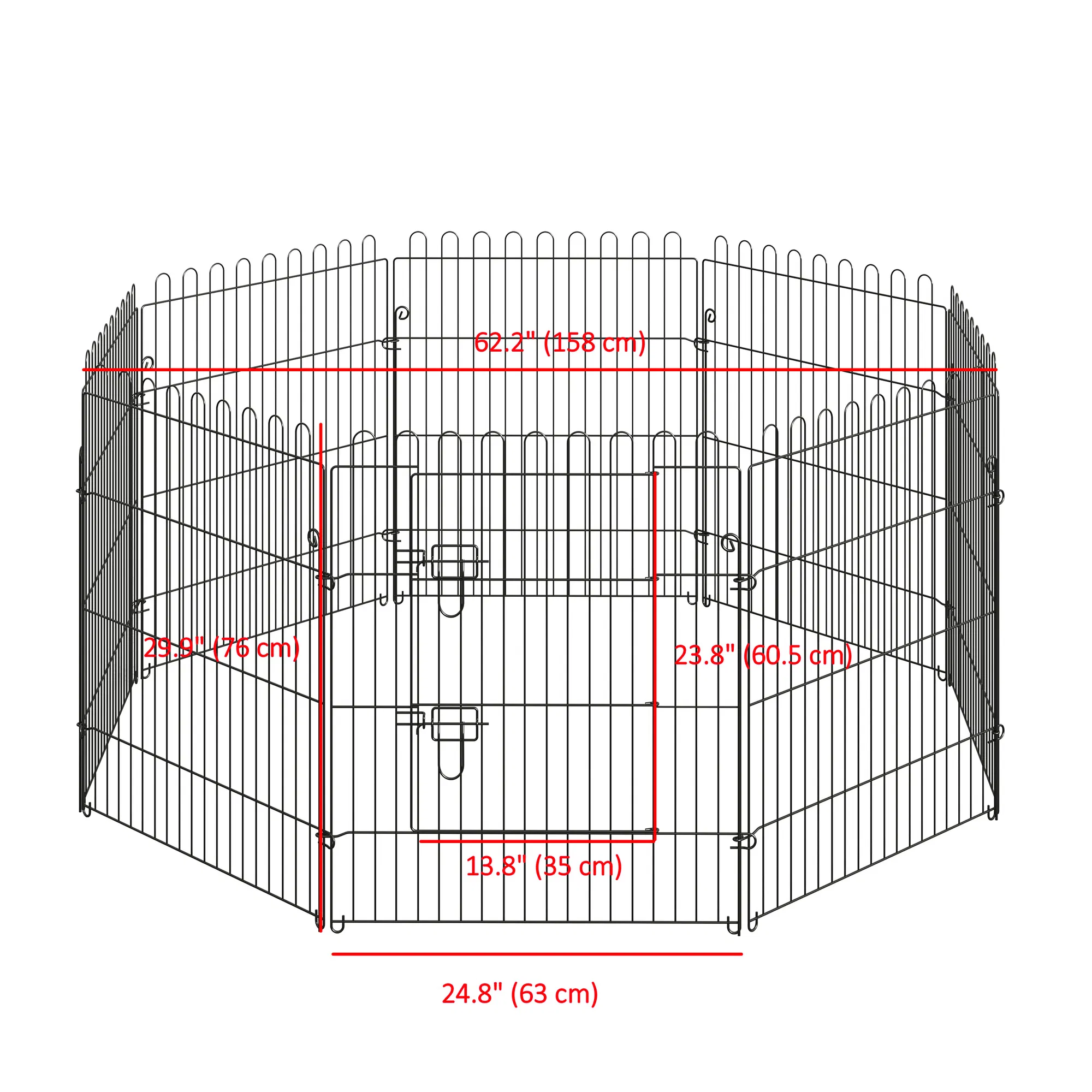 30inch 8-Panel Octagon Pet Exercise Playpen Crate Foldable Dog Cage Pen Puppy Kennel, Black photo 3