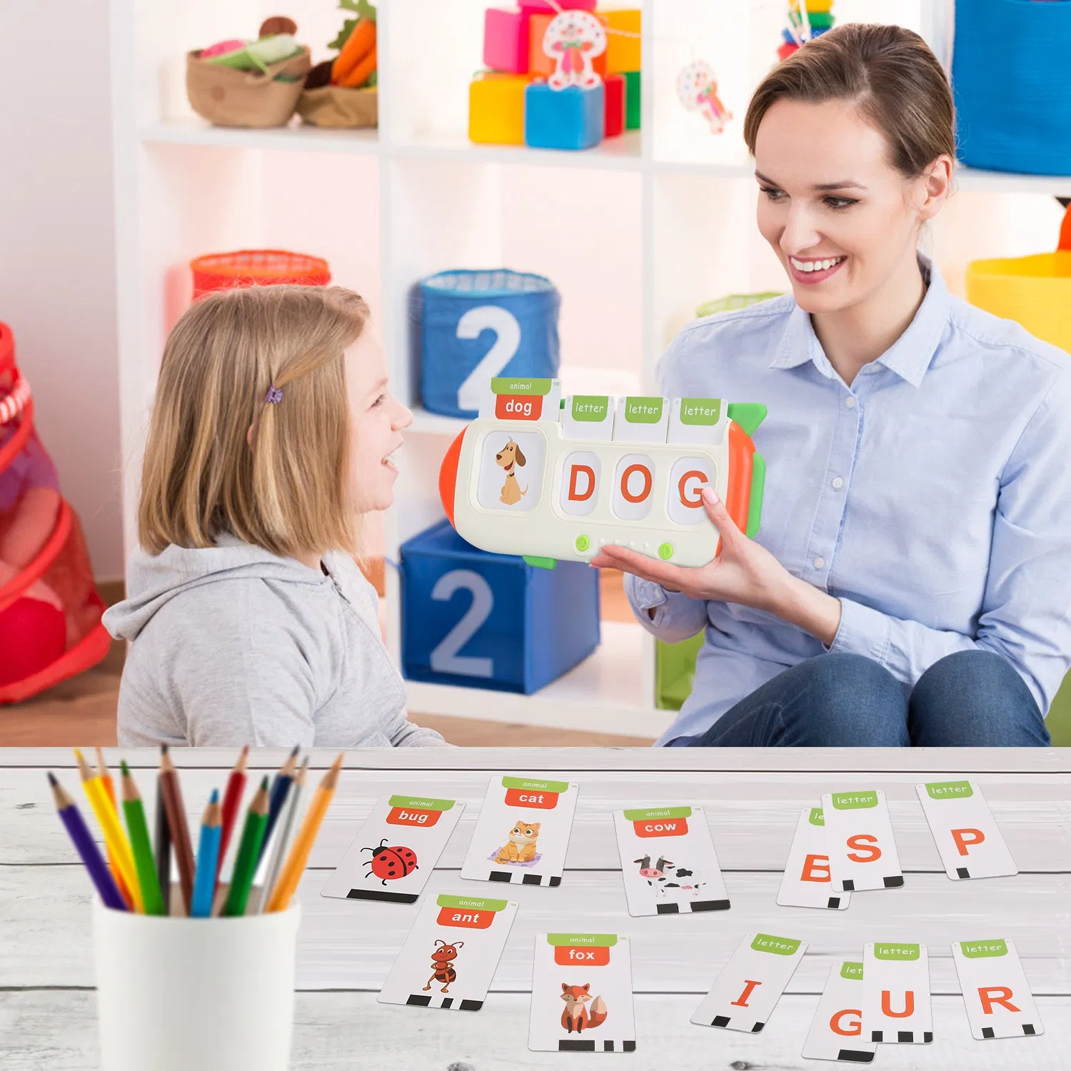 Talking Flash Cards and Finger Counting Math Board Interactive Learning Toys for Kids Aged 3+ Number Alphabet Words Song Learning photo 6