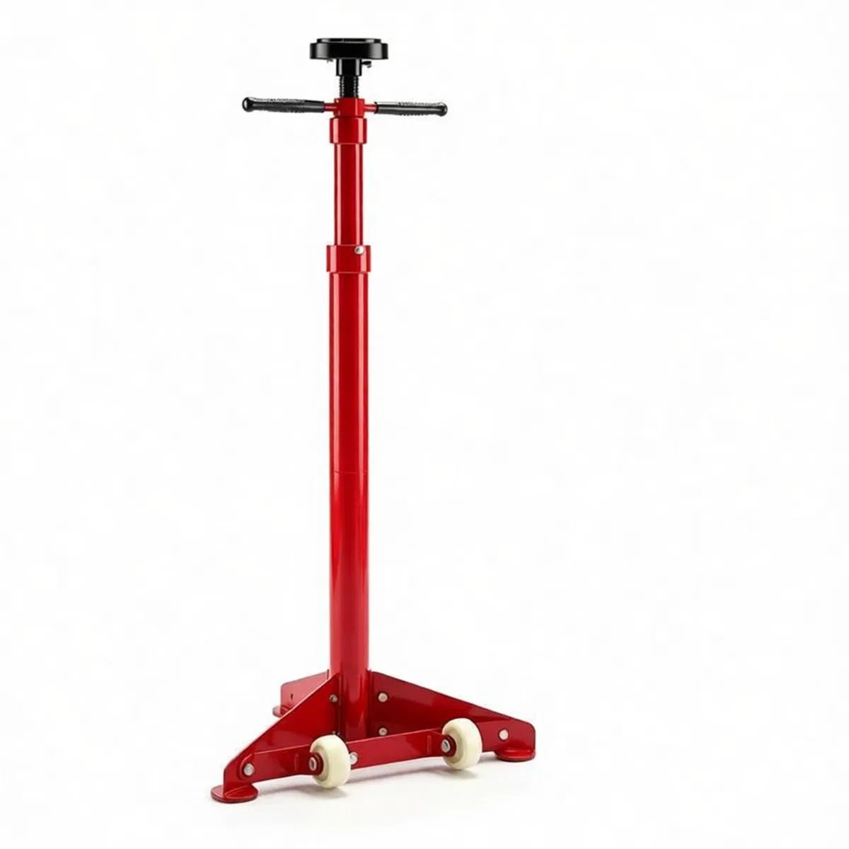 Adjustable Underhoist Support Jack Stand, 1654 LBS Max Load Triangular Base Hoist Support Stand with Rolling Wheels Anti-Slip Rubber Platform for Professional & Home Workshop Car Maintenance -Red photo 4