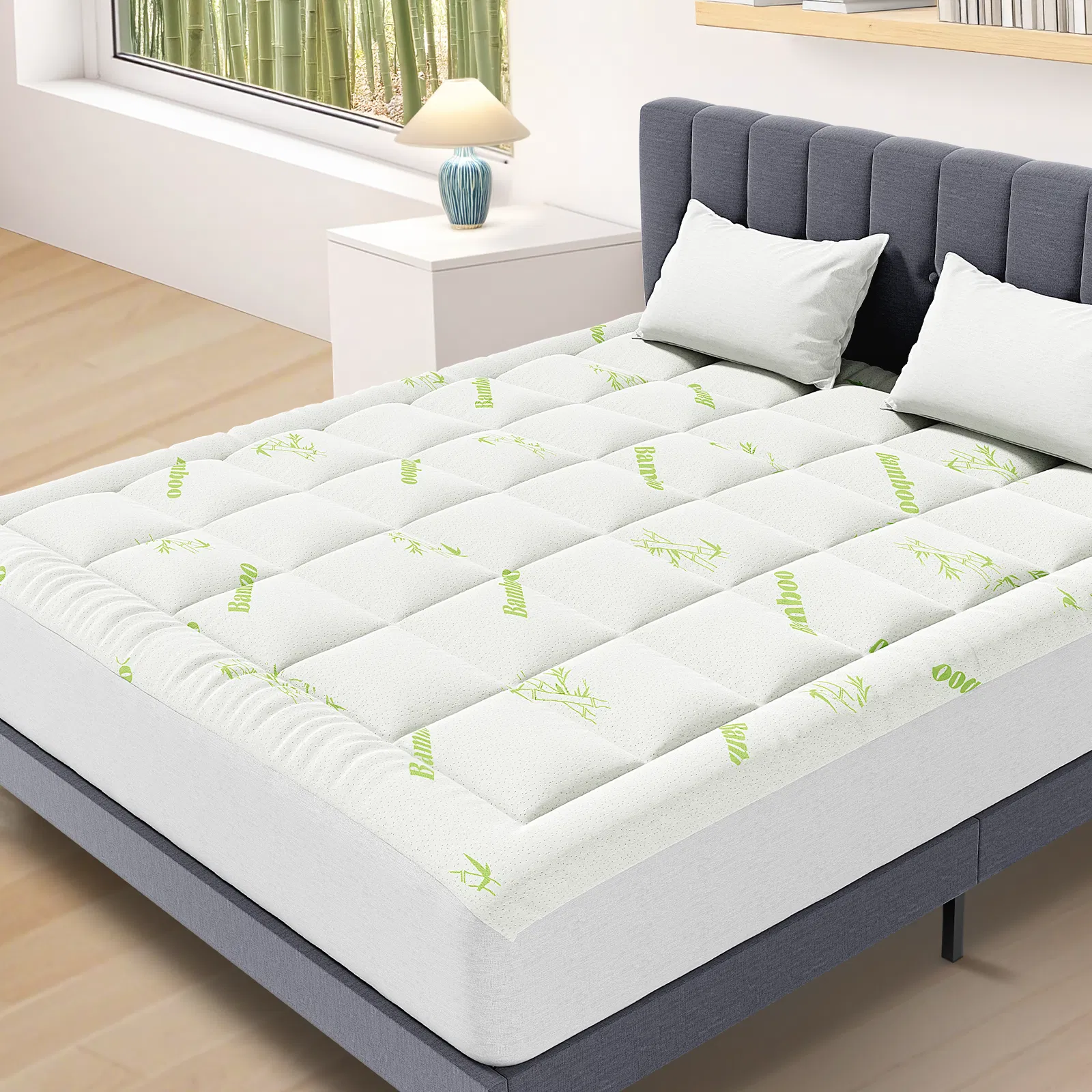 Mattress Protector, Thickened Mattress Pad with Bamboo Fiber Viscose Filling photo 1