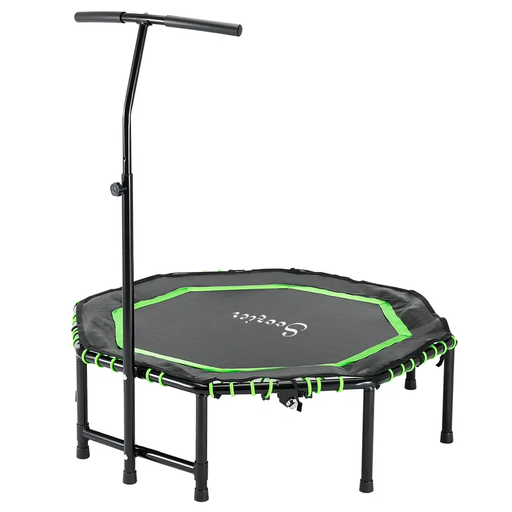 48" Mini Trampoline, Foldable Trampoline with Adjustable Handle Bar for Adults Exercise, Workout, Fitness, Green photo 7