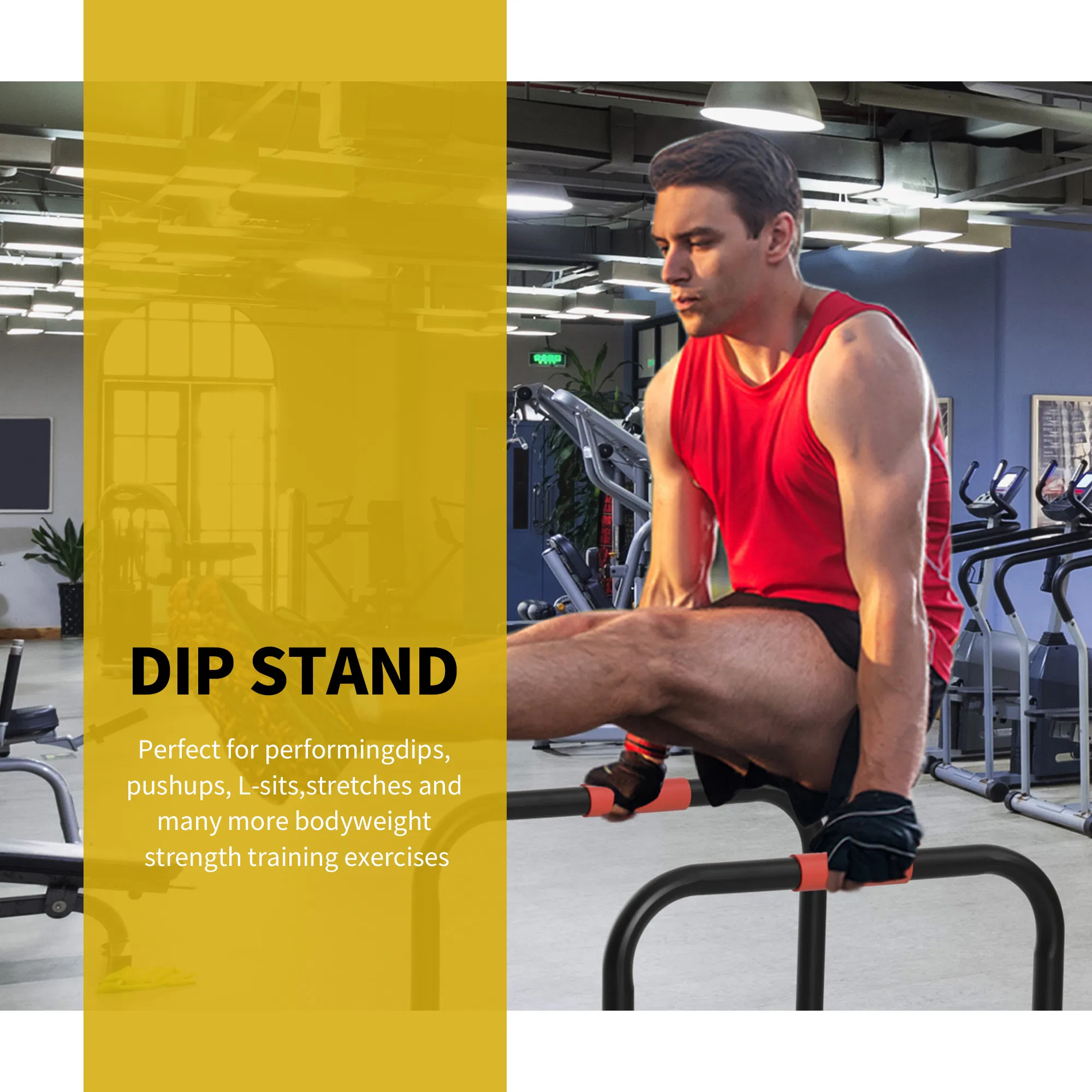 Set of 2 Dip Bar, Dip Station Push Up Station for Full Body Strength Training Home Gym Black photo 3