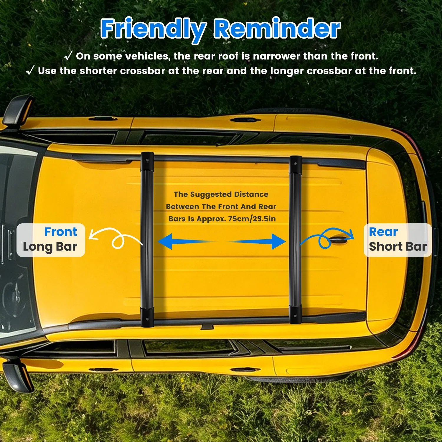 Roof Rack Cross Bars Fit for Ford Bronco Sport 2021-2026 On-Road Off-Road Aluminum Lockable Car Roof Crossbar Set for Factory Raised Side Rails 396LBS Capacity for Luggage Kayak Bike photo 5