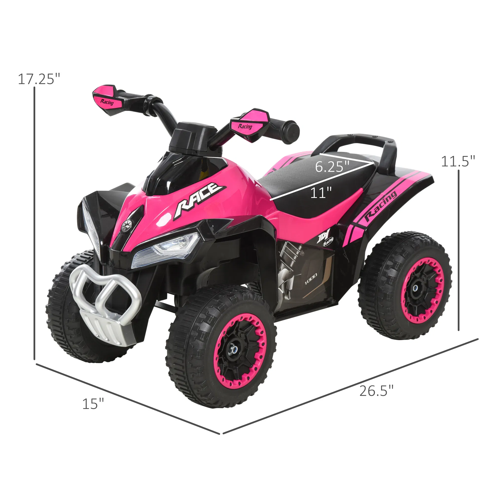 No Power 4 Wheels Ride on Toy for Kids, Foot To Floor Slider Toddler Ride-on Car with Music, Lightening, for 18-36 Months Pink photo 2