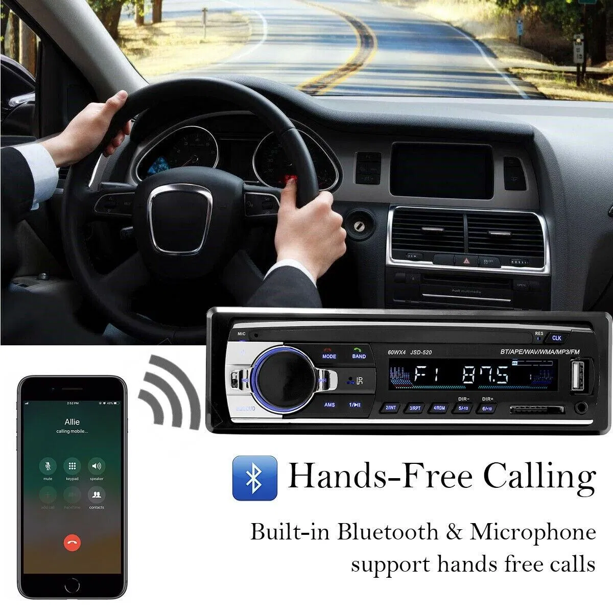 Bluetooth Car Stereo Audio In-Dash FM Aux Input Receiver SD USB MP3 Radio Player photo 7