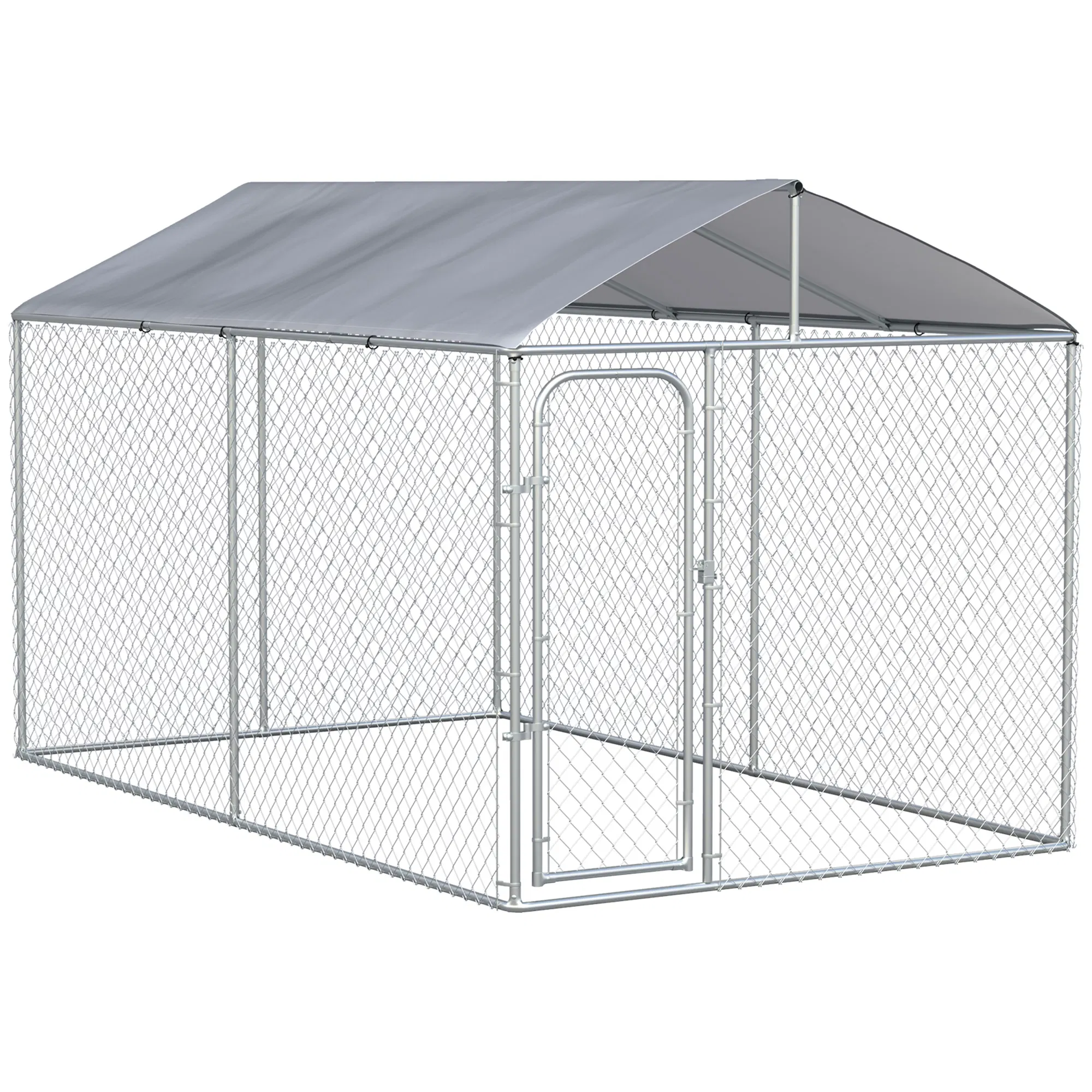 Dog Kennel Outdoor, Heavy Duty Playpen with Secure Lock, Cover, for Backyard & Patio, 13.1' x 7.5' x 7.5' photo 1