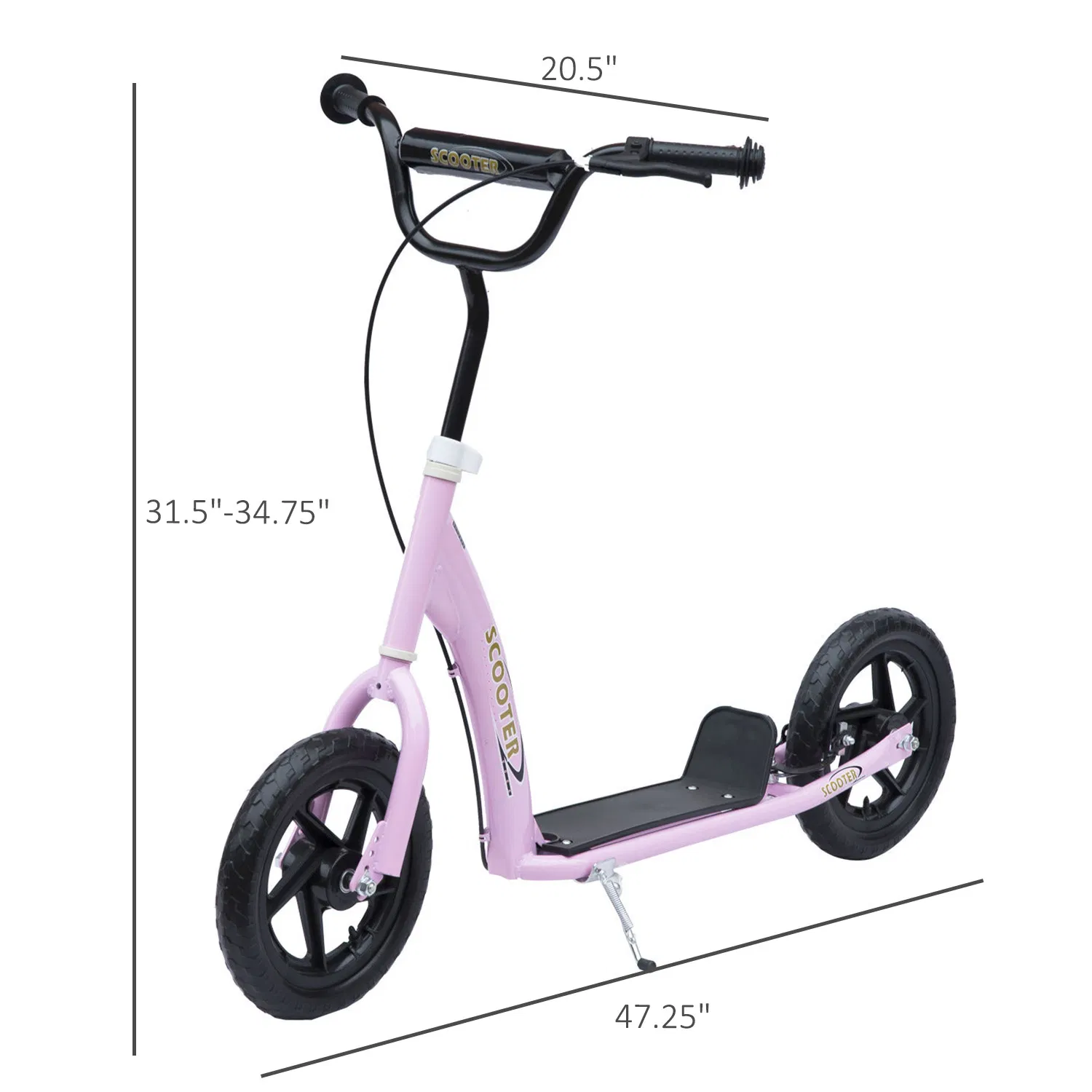 Kids Scooter Street Bike Bicycle for Teens Ride on Toy w/ 12'' Tire for 5-12 Year Old Pink photo 3