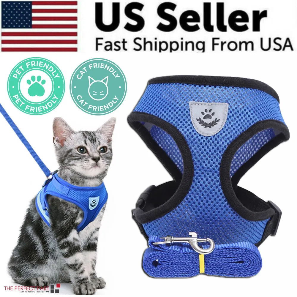 Cat Dog Pet Harness Adjustable Control Vest Dogs Reflective S M L XL Leash photo 8