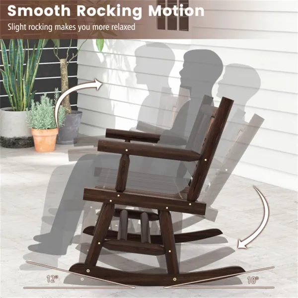 Wooden double rocking chair garden double sofa photo 4