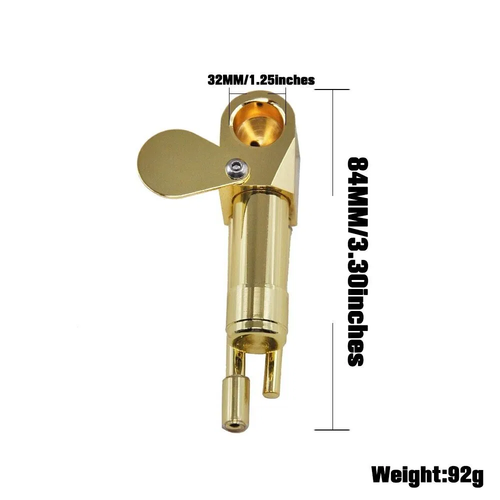 Brass Tobacco Smoking Pipe w/ Stash Storage Cylinder Chamber Metal w/ Lid Bowl photo 4