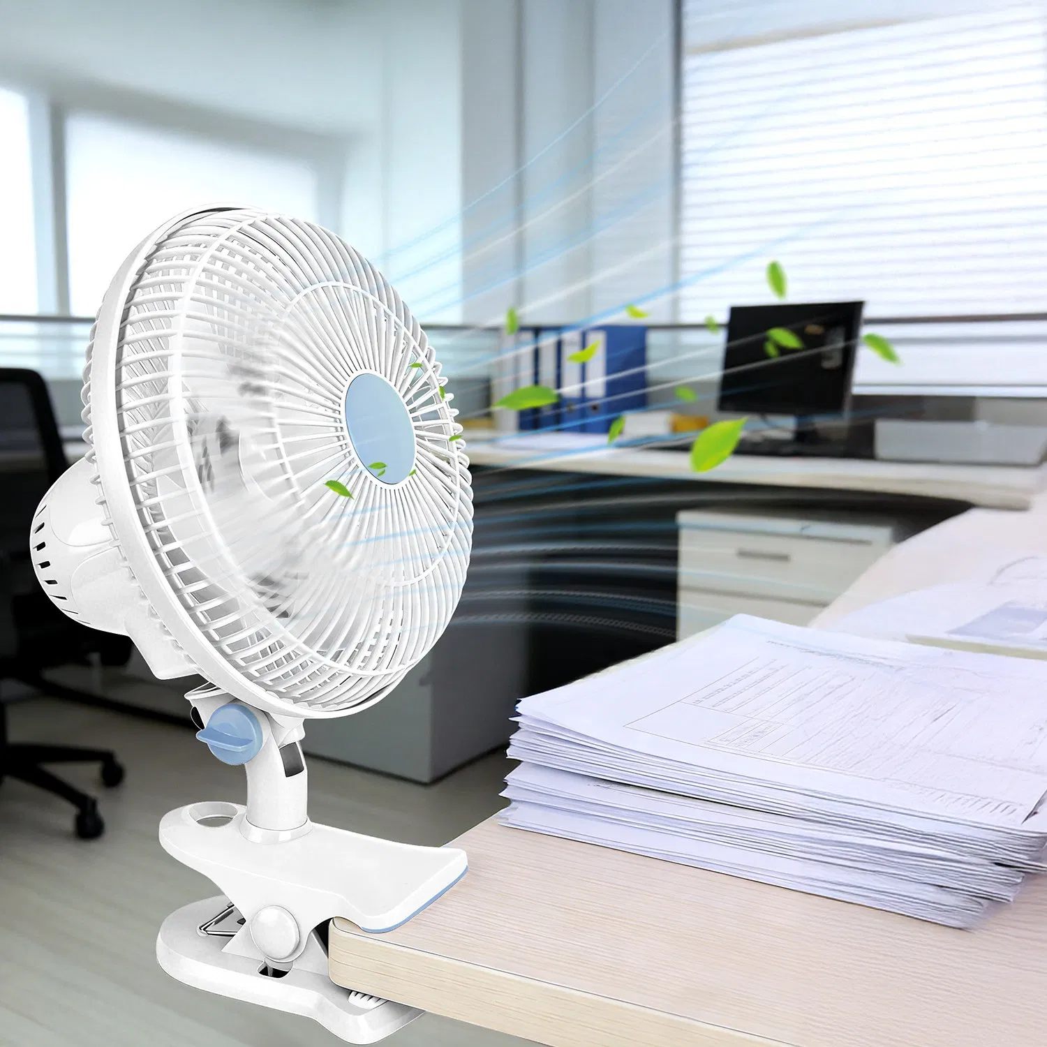 Versatile Clip on Fan, 90° Oscillating 2 Adjustable Wind Speeds Quiet Fan, for Home Office Bedroom Outdoor Use,Clip on Fan with 2 Speed Settings for Home Office Outdoor photo 7