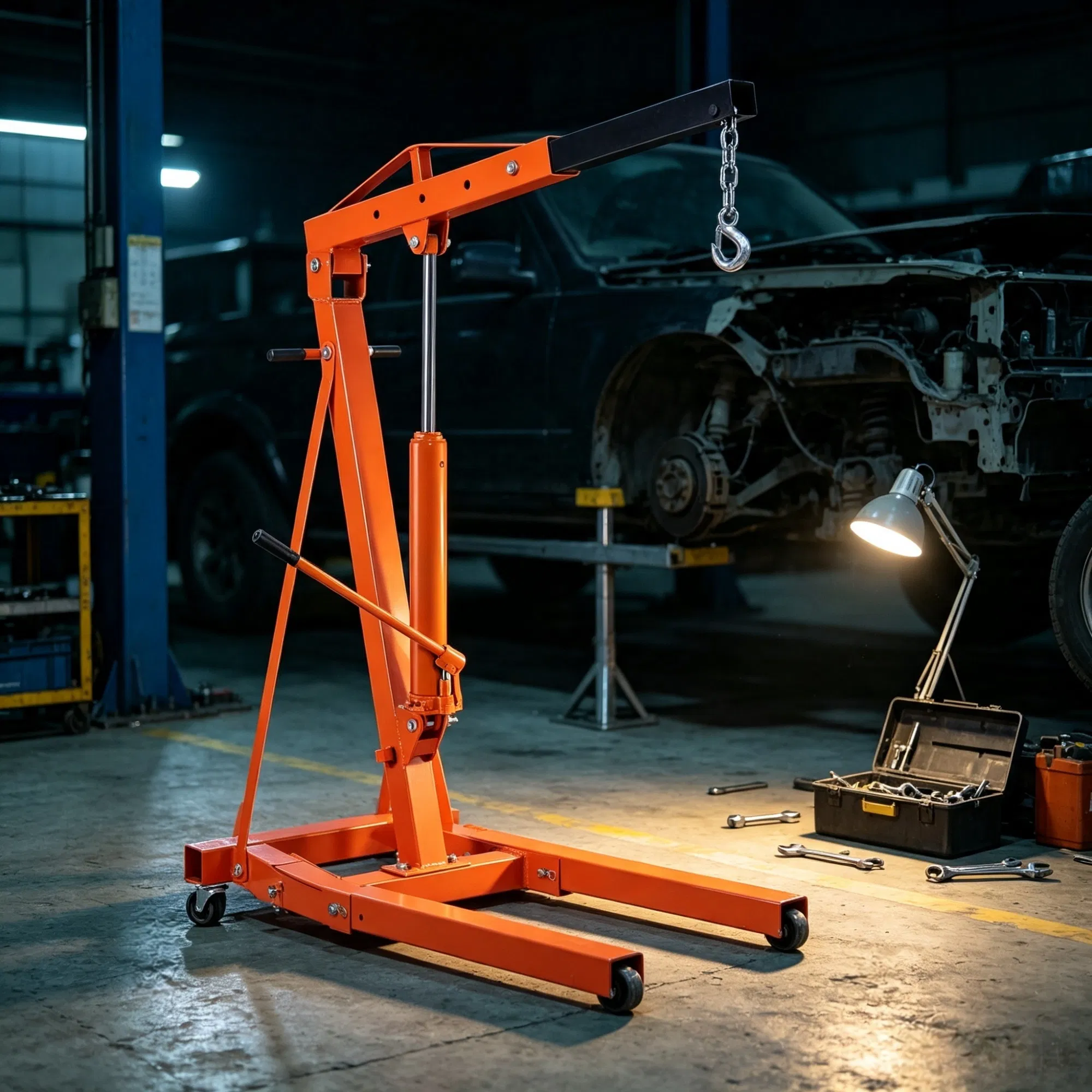 3-Ton Hydraulic Long Ram Jack, Engine Hoist Cylinder with Clevis Base for Garage & Shop Cranes photo 4