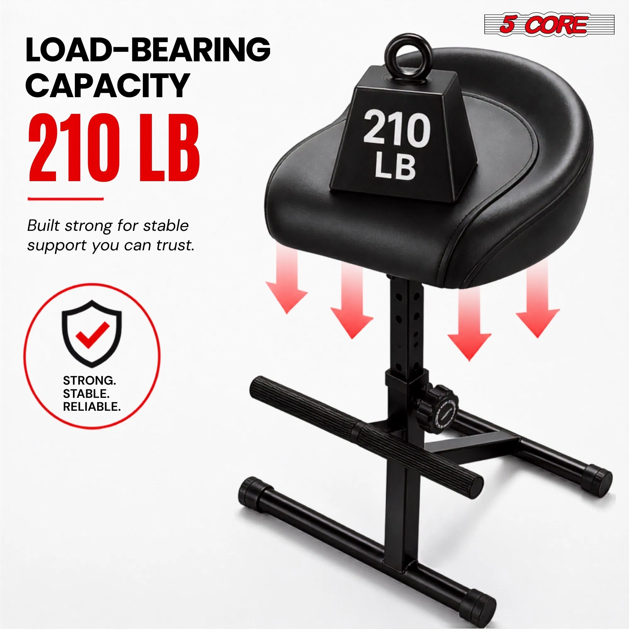 5 Core Guitar Stool 4 Inch Padded Drum Throne Adjustable Musician Seat for Drummers Guitarist photo 5
