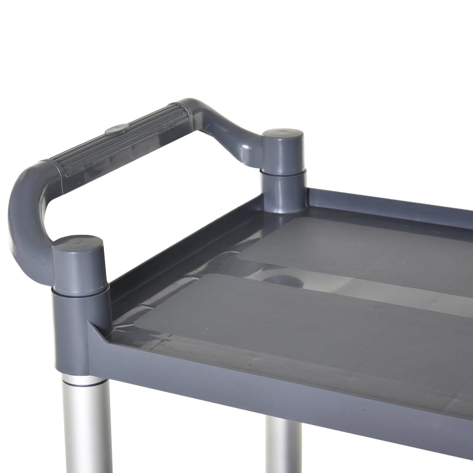 3-Tier Utility Cart Large Rolling Storage Trolley with 3 Shelves Metal Clean Service Cart, Restaurant, Hotel, Livingroom, Silver and Grey photo 2